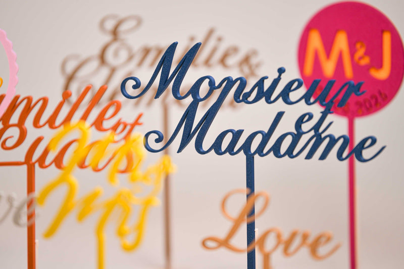 Cake toppers personnalisés pour gâteau de mariage