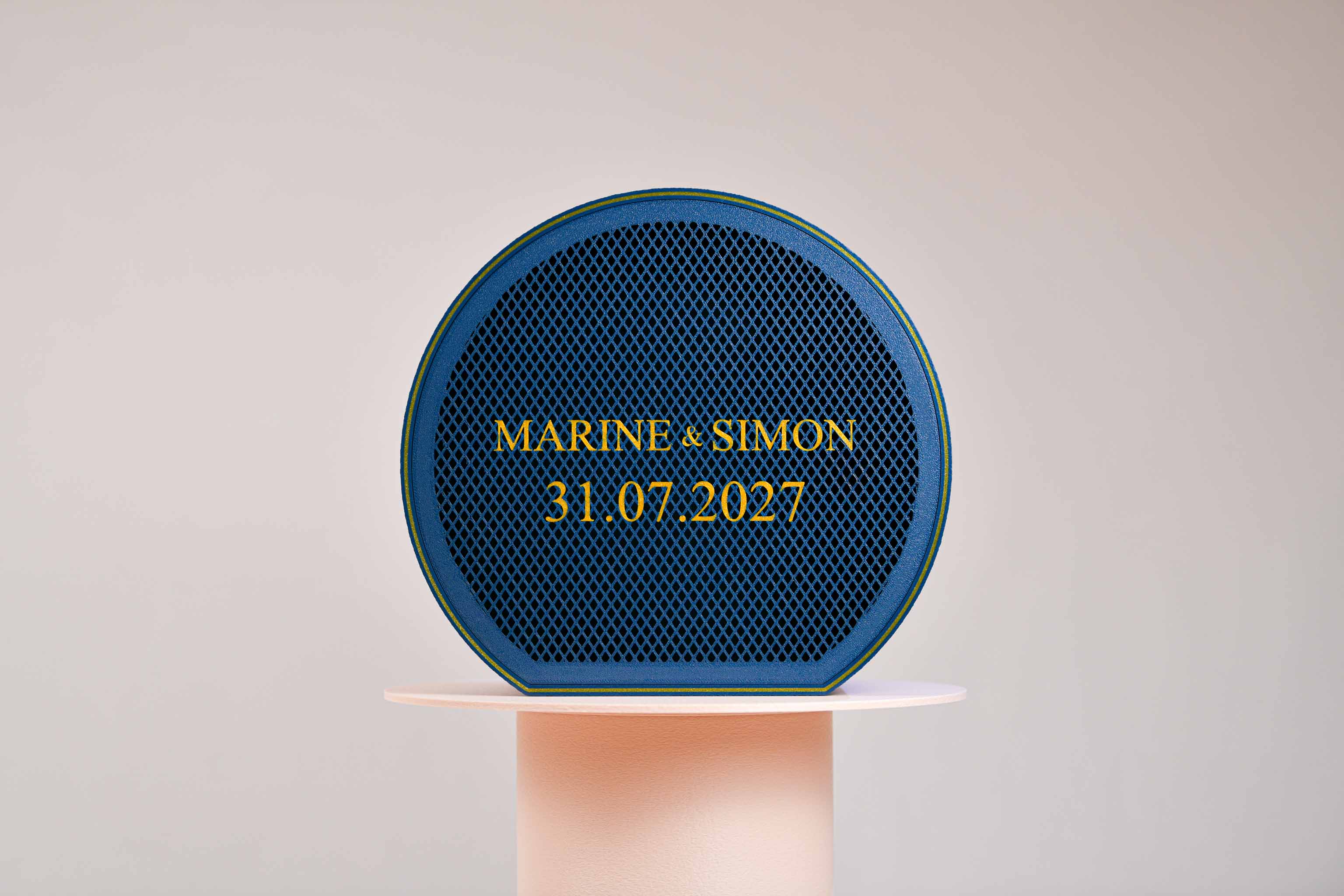 Urne arrondie personnalisée - Croisillons (lumière en option)