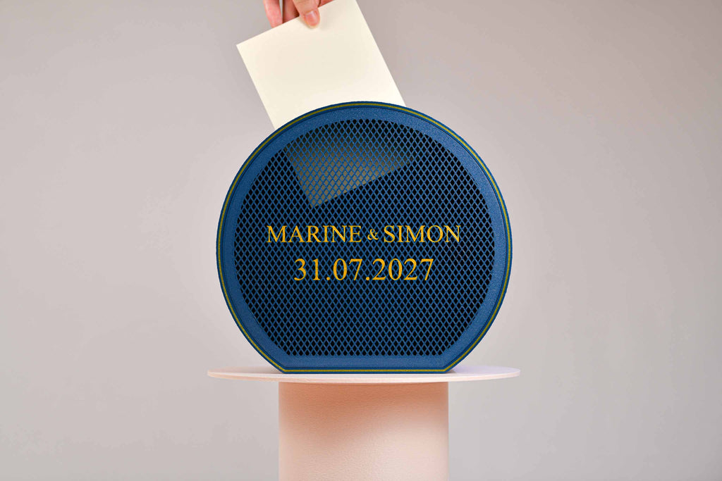 Urne arrondie personnalisée - Croisillons (lumière en option)