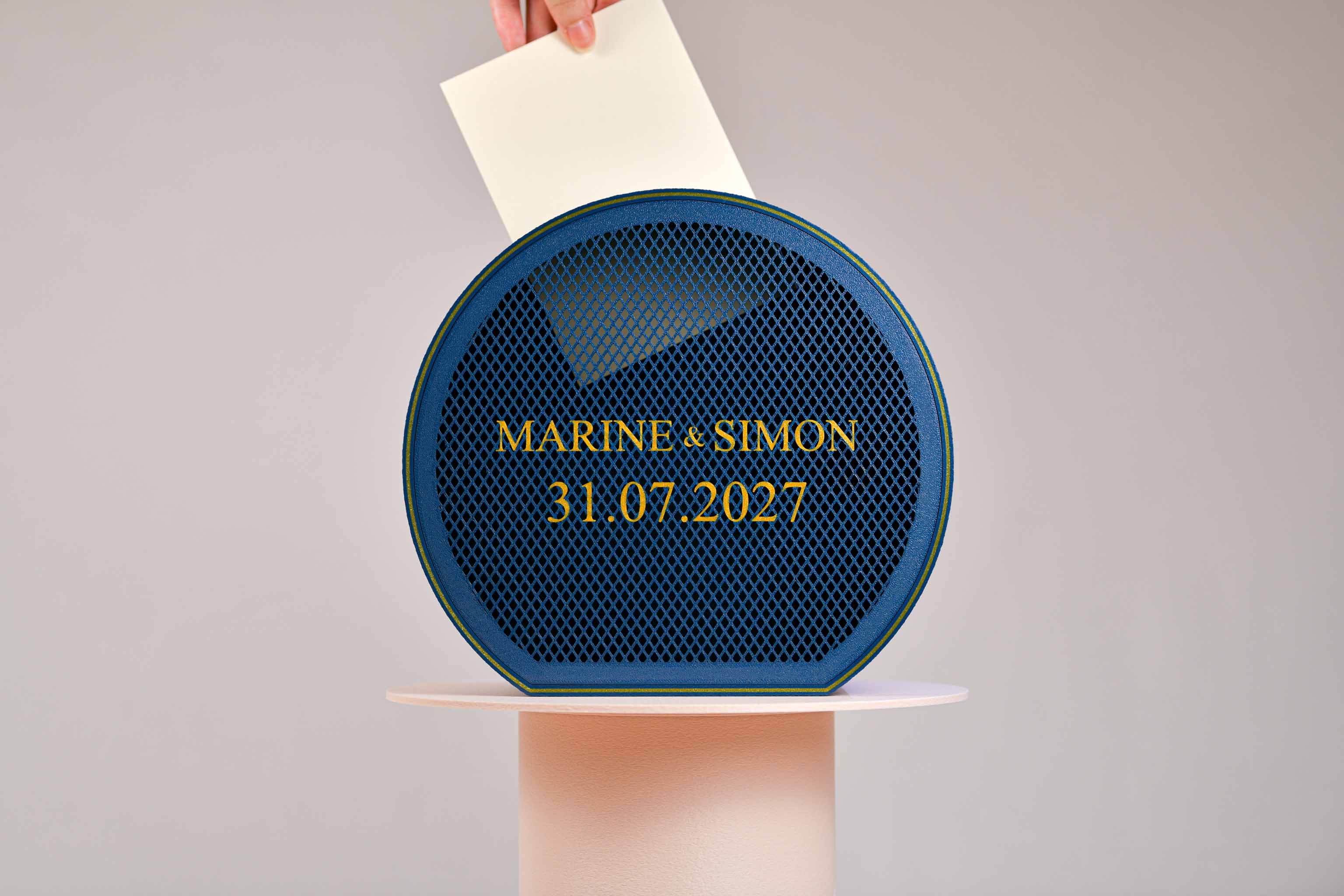 Urne arrondie personnalisée - Croisillons (lumière en option)