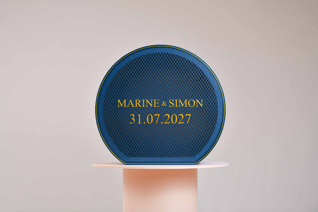 Urne arrondie personnalisée - Croisillons (avec lumière)