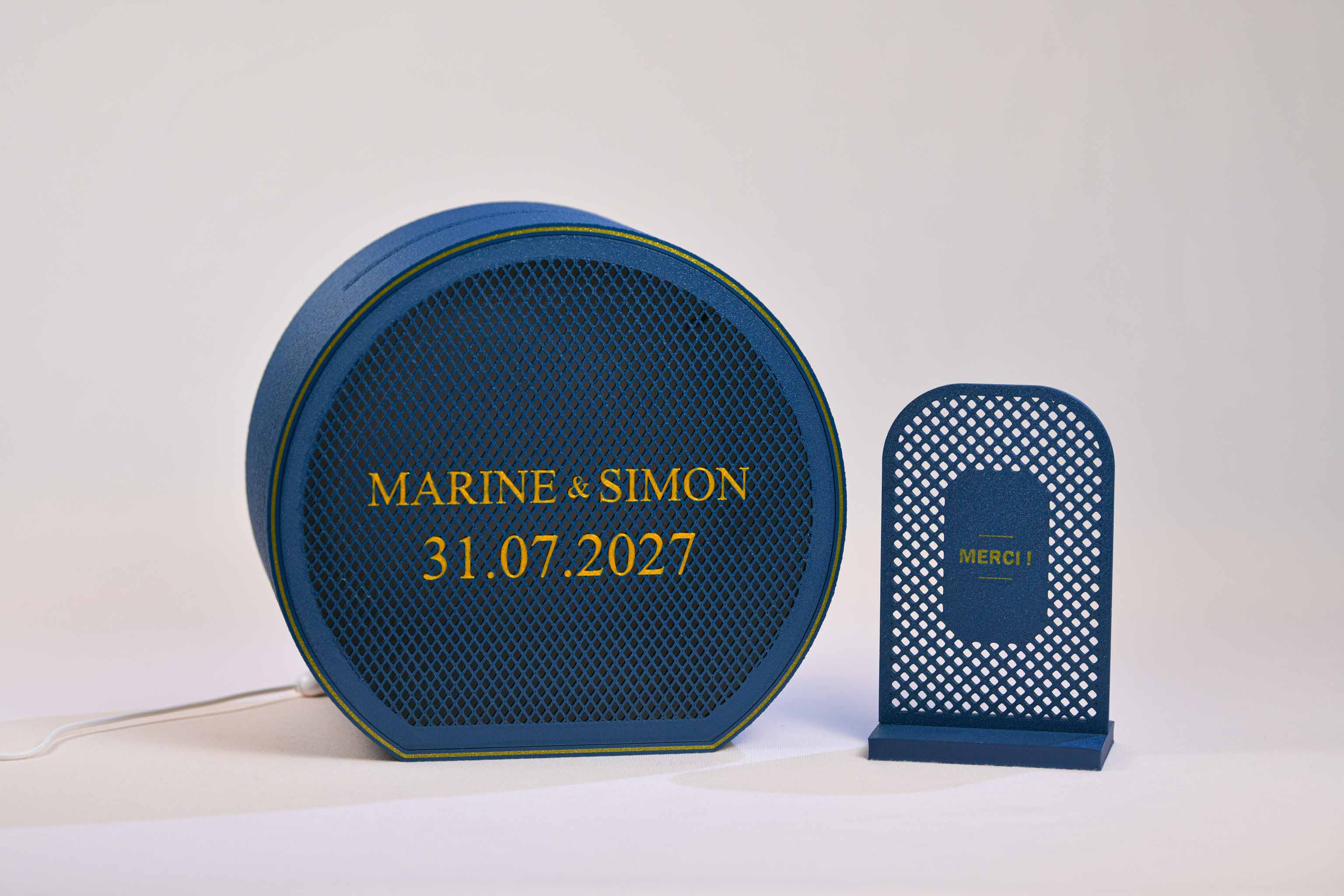 Urne arrondie personnalisée - Croisillons (avec lumière)