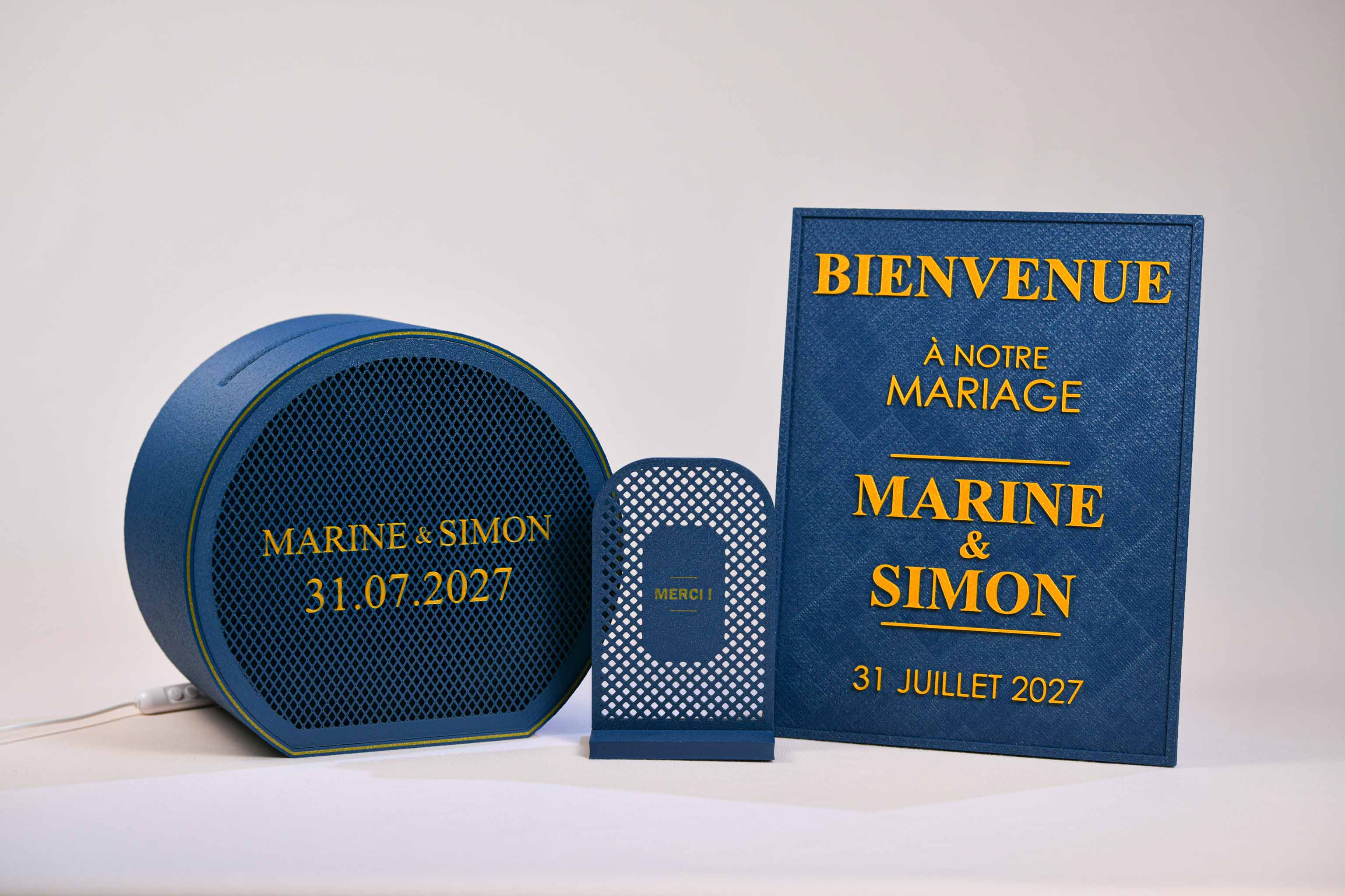 Urne arrondie personnalisée - Croisillons (avec lumière)