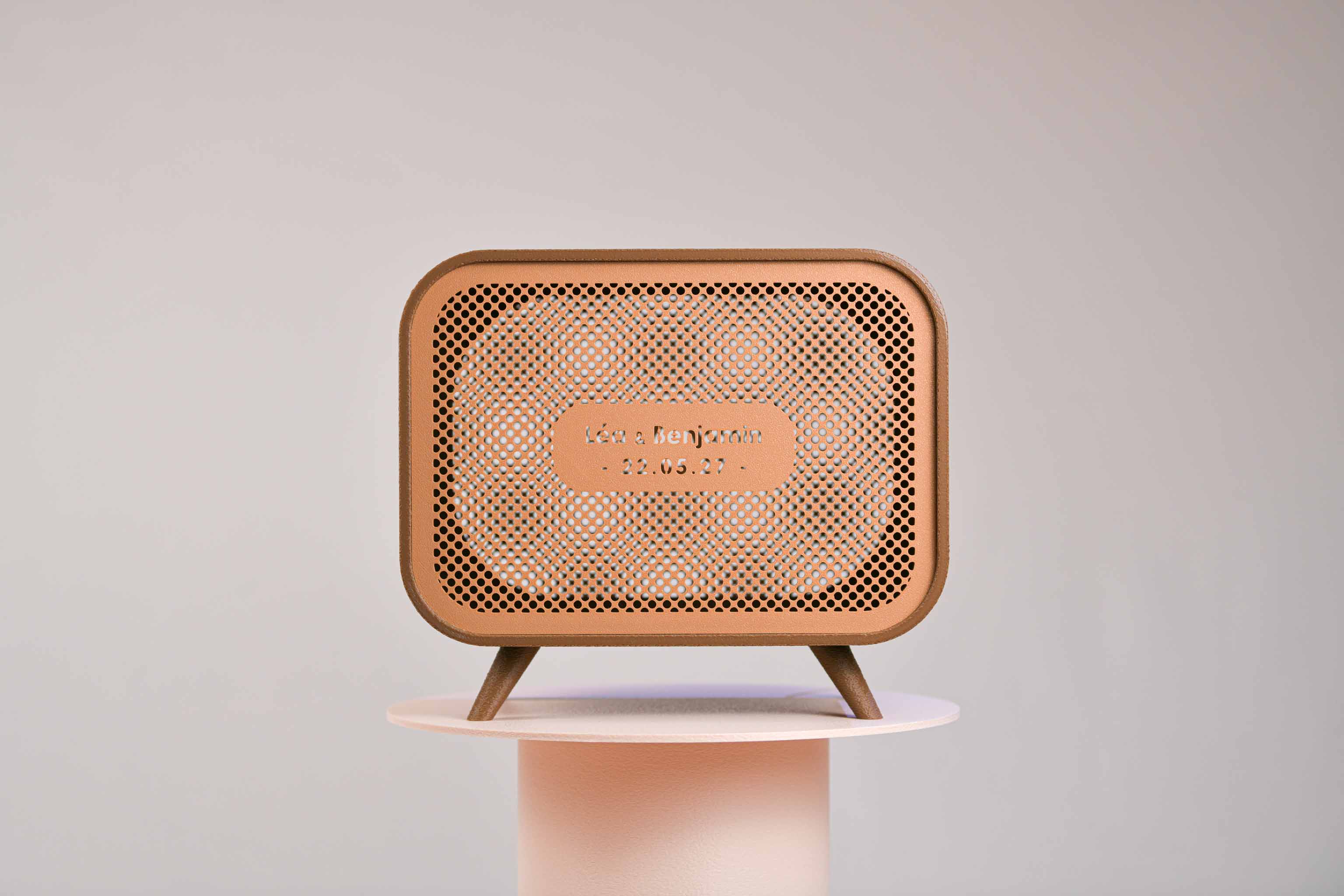 Urne rectangulaire personnalisée - Petits poids (sur pieds) (lumière en option)