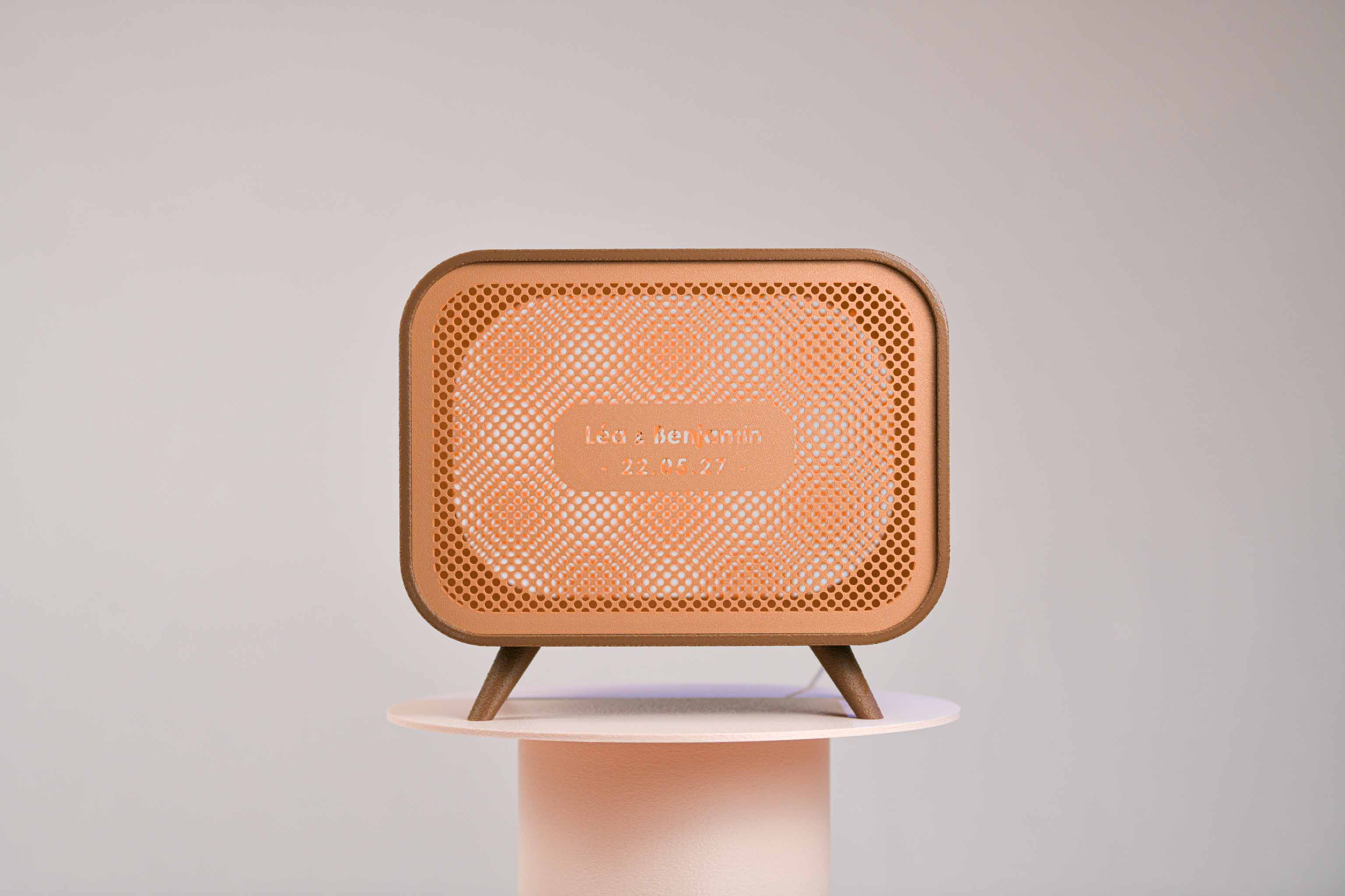 Urne rectangulaire personnalisée - Petits poids (sur pieds) (avec lumière)