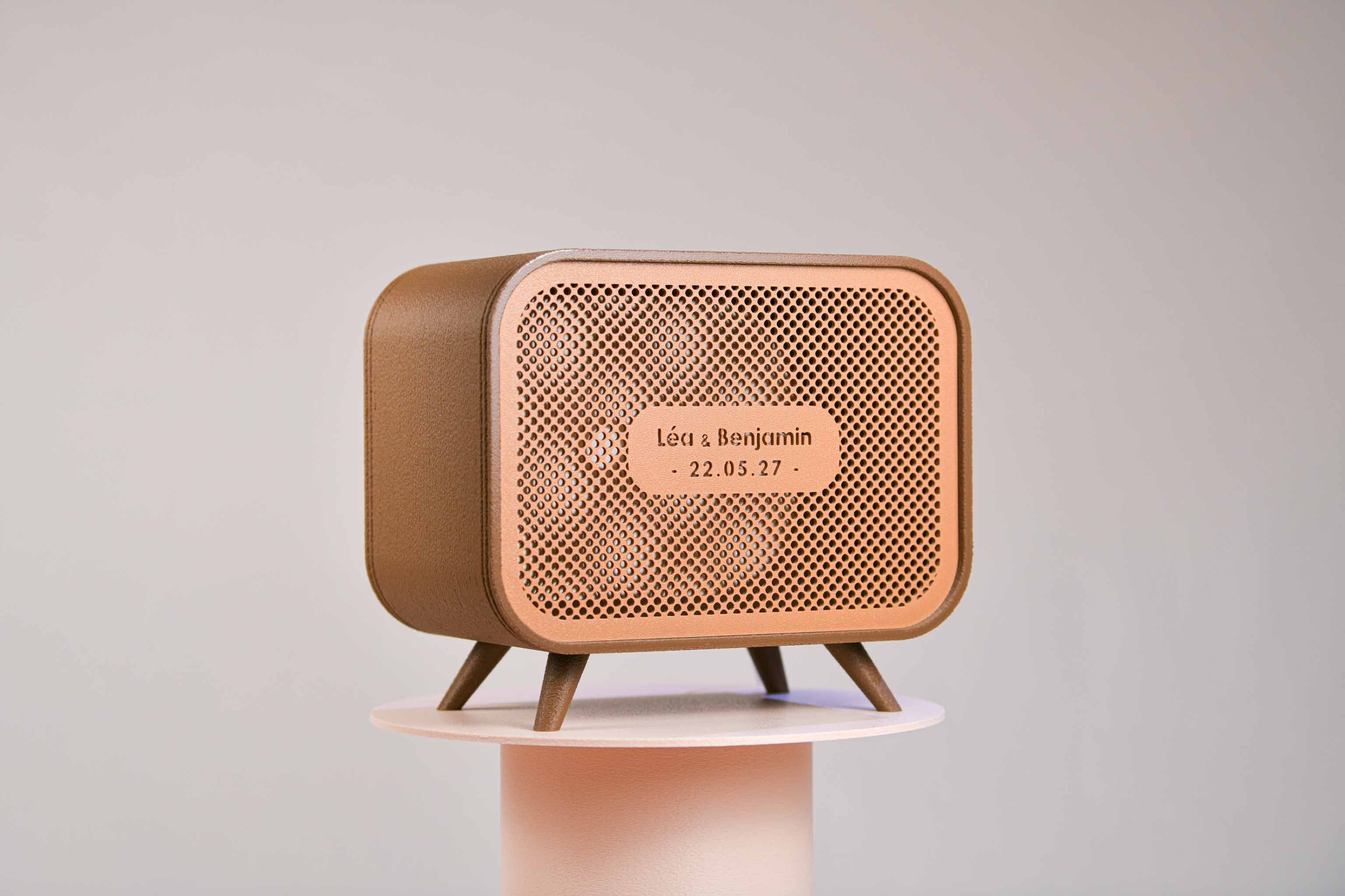 Urne rectangulaire personnalisée - Petits poids (sur pieds) (lumière en option)