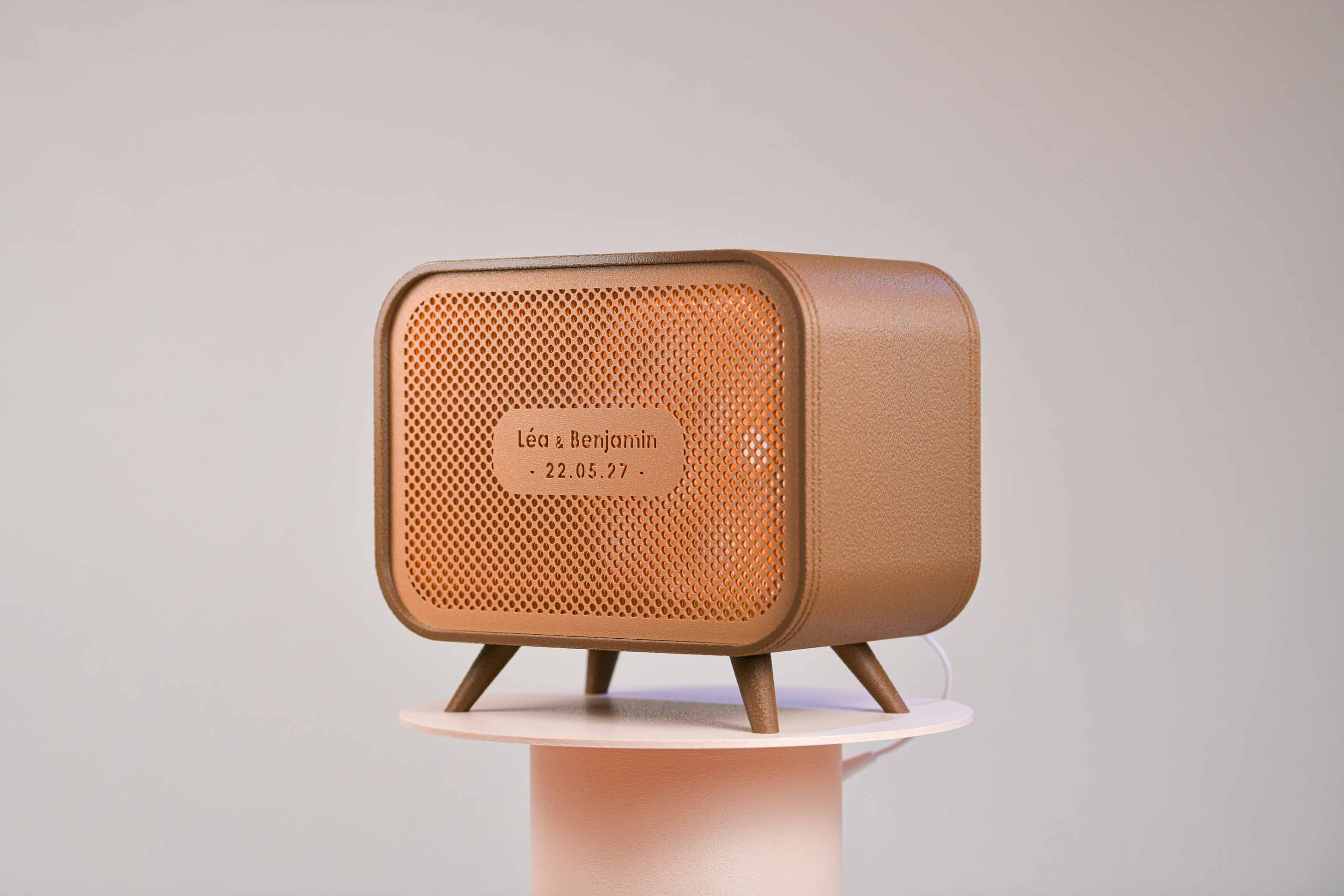 Urne rectangulaire personnalisée - Petits poids (sur pieds) (avec lumière)