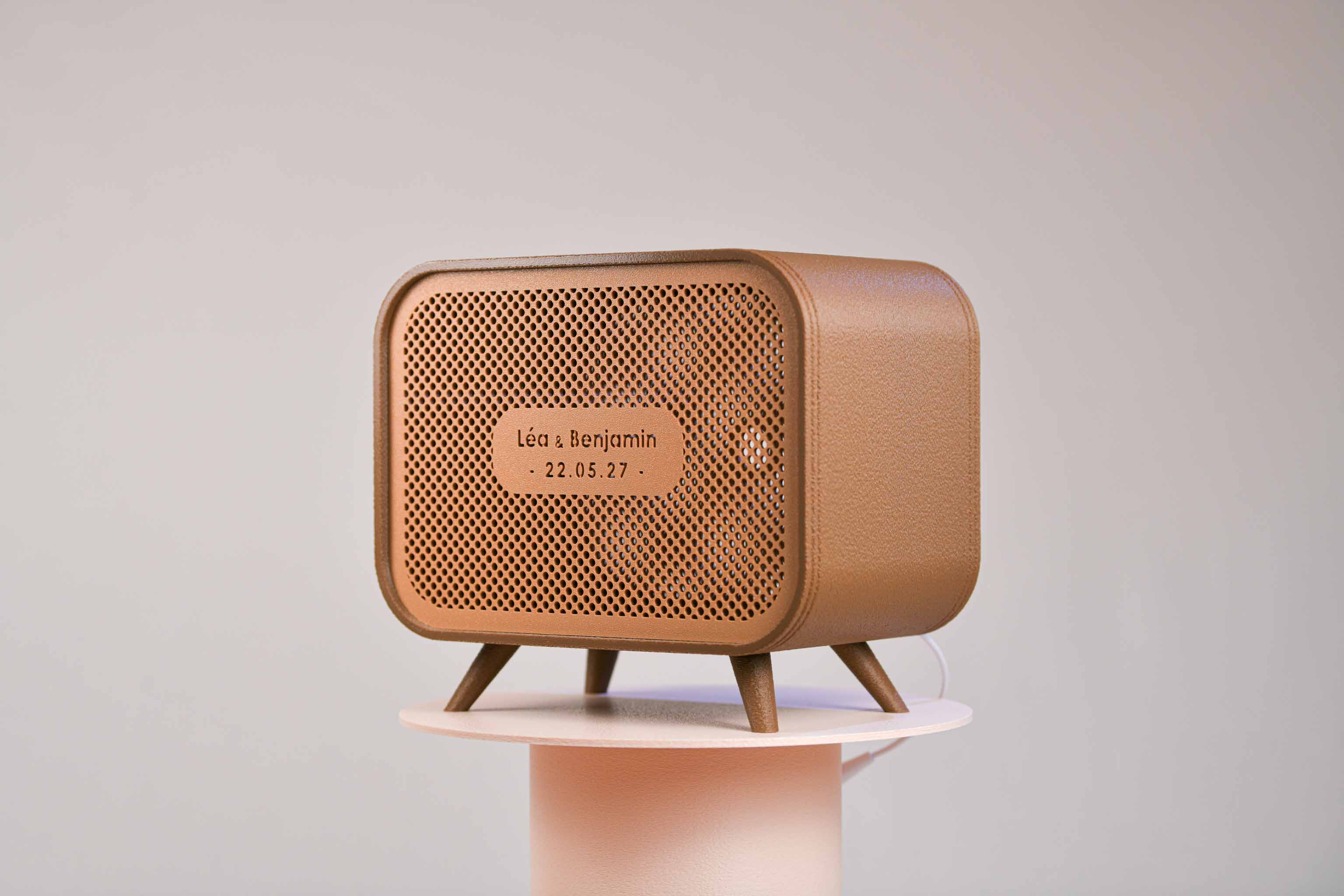 Urne rectangulaire personnalisée - Petits poids (sur pieds) (lumière en option)