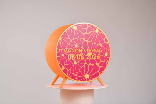 Urne ronde personnalisée - Fleurs (sur pieds) (avec lumière)