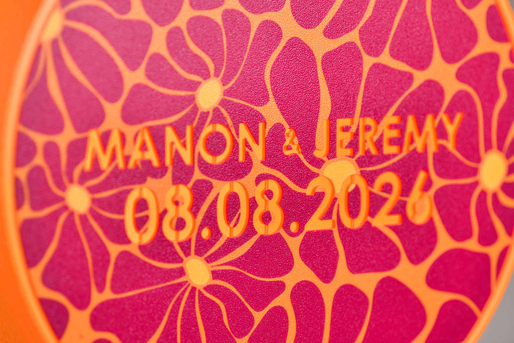 Urne ronde personnalisée - Fleurs (sur pieds) (avec lumière)