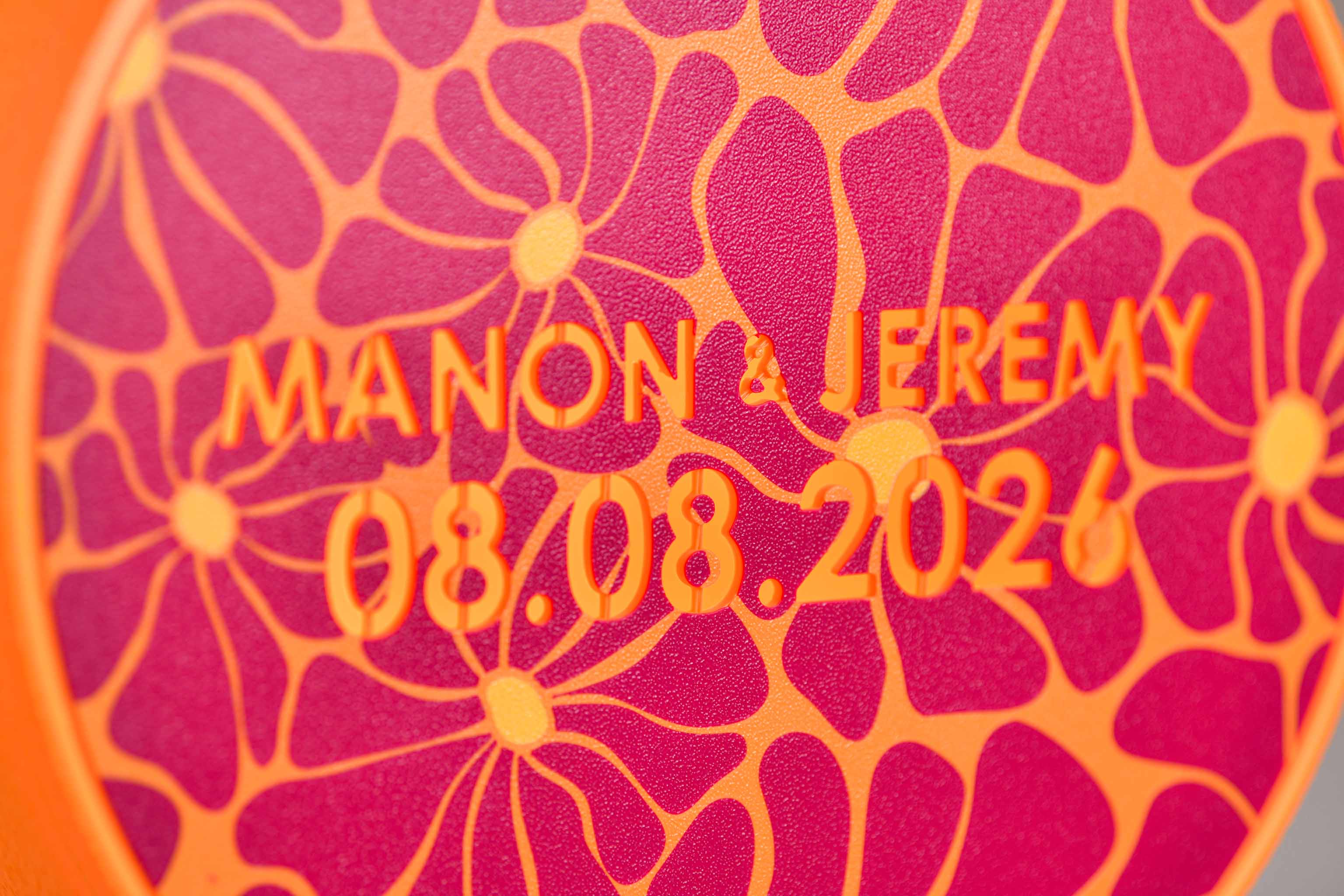 Urne ronde personnalisée - Fleurs (sur pieds) (avec lumière)