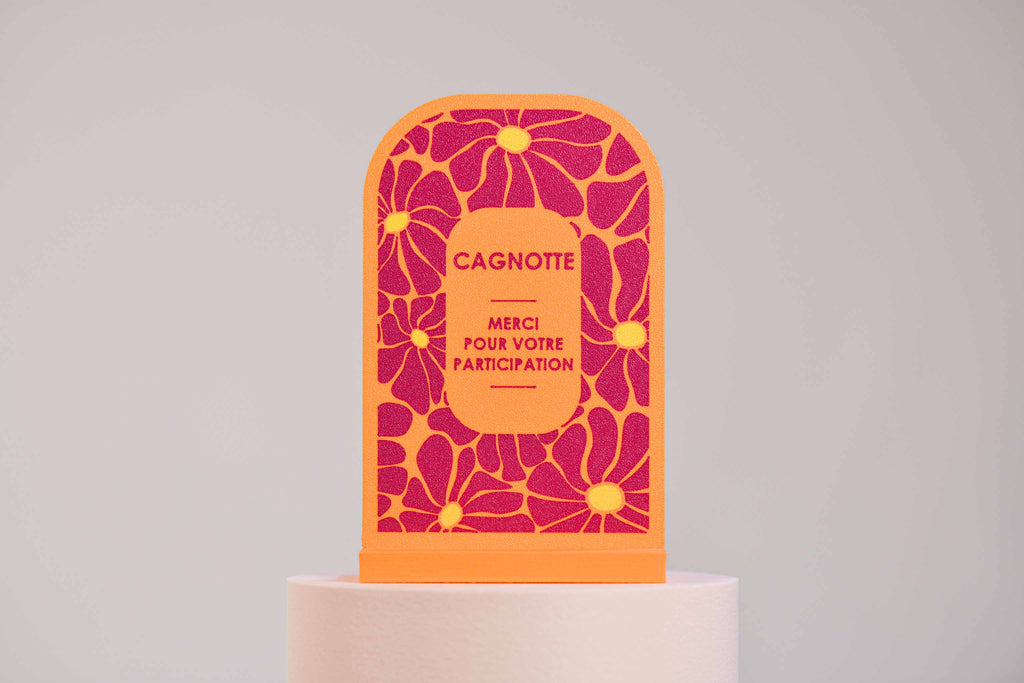 Ecriteau "Cagnotte" - Fleurs