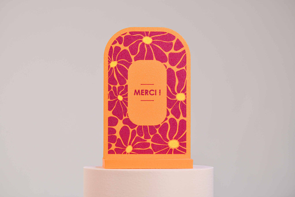 Ecriteau "Merci" - Fleurs
