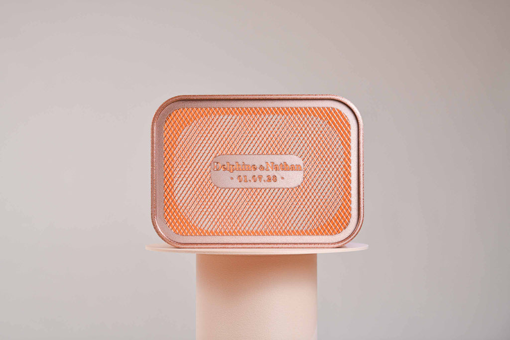 Urne rectangulaire personnalisée - Croisillons (avec lumière)