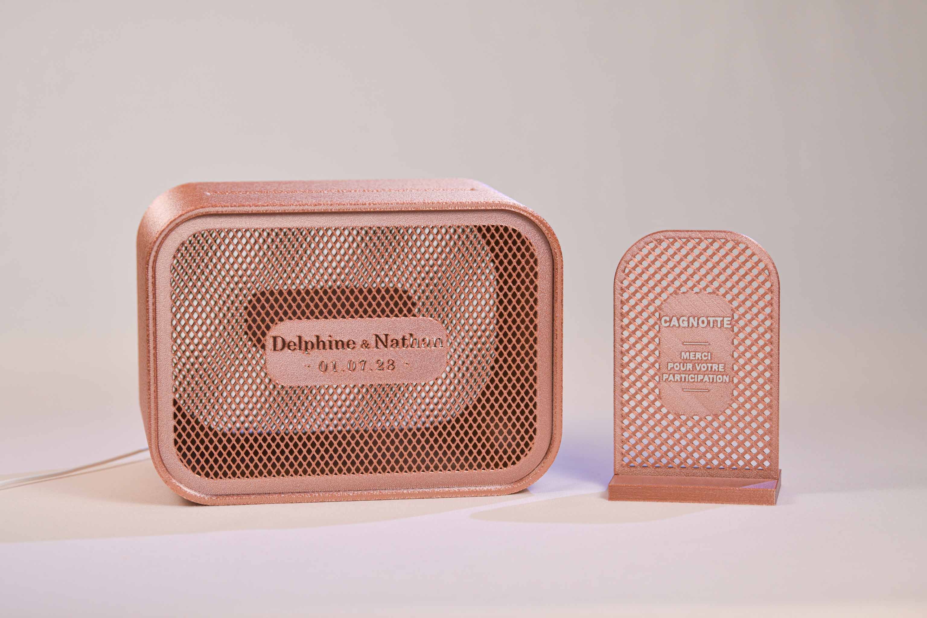 Urne rectangulaire personnalisée - Croisillons (lumière en option)