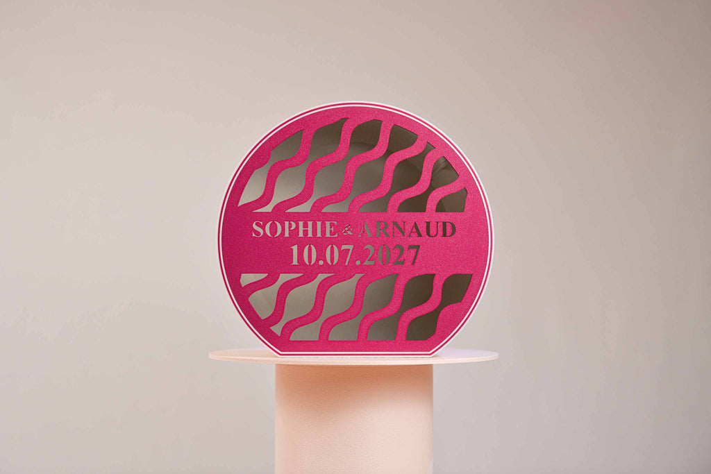 Urne arrondie personnalisée - Vaguelettes (lumière en option)