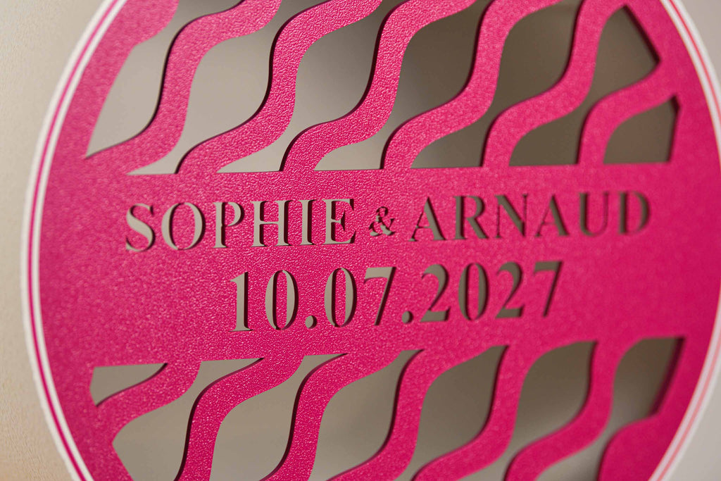 Urne arrondie personnalisée - Vaguelettes (lumière en option)