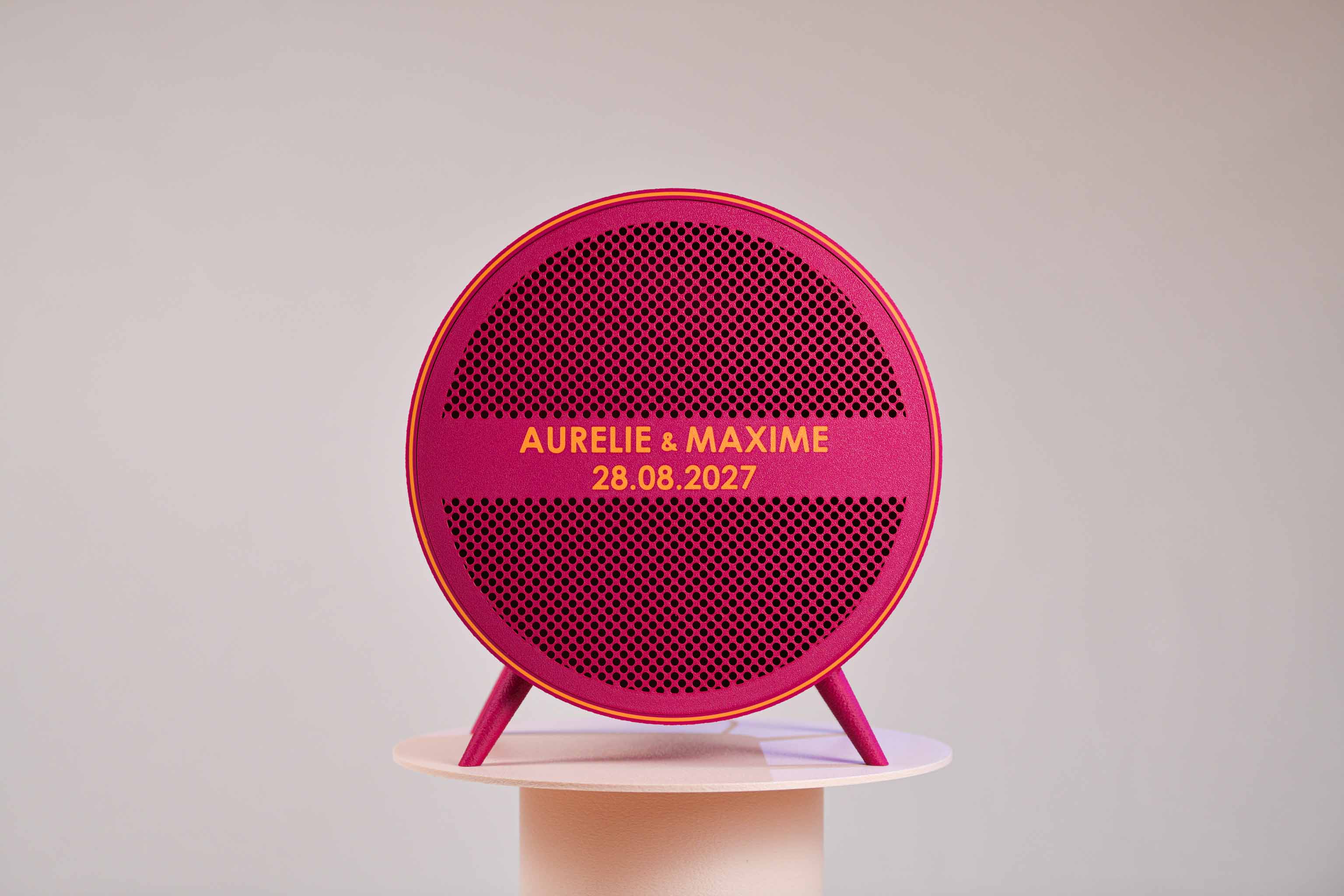 Urne ronde personnalisée - Petits poids (sur pieds) (lumière en option)