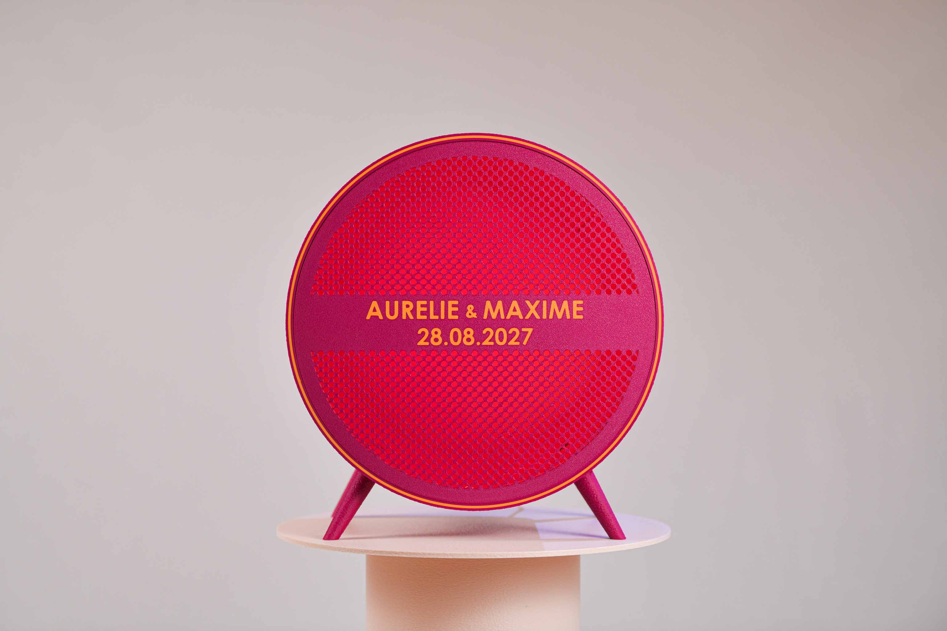 Urne ronde personnalisée - Petits poids (sur pieds) (avec lumière)