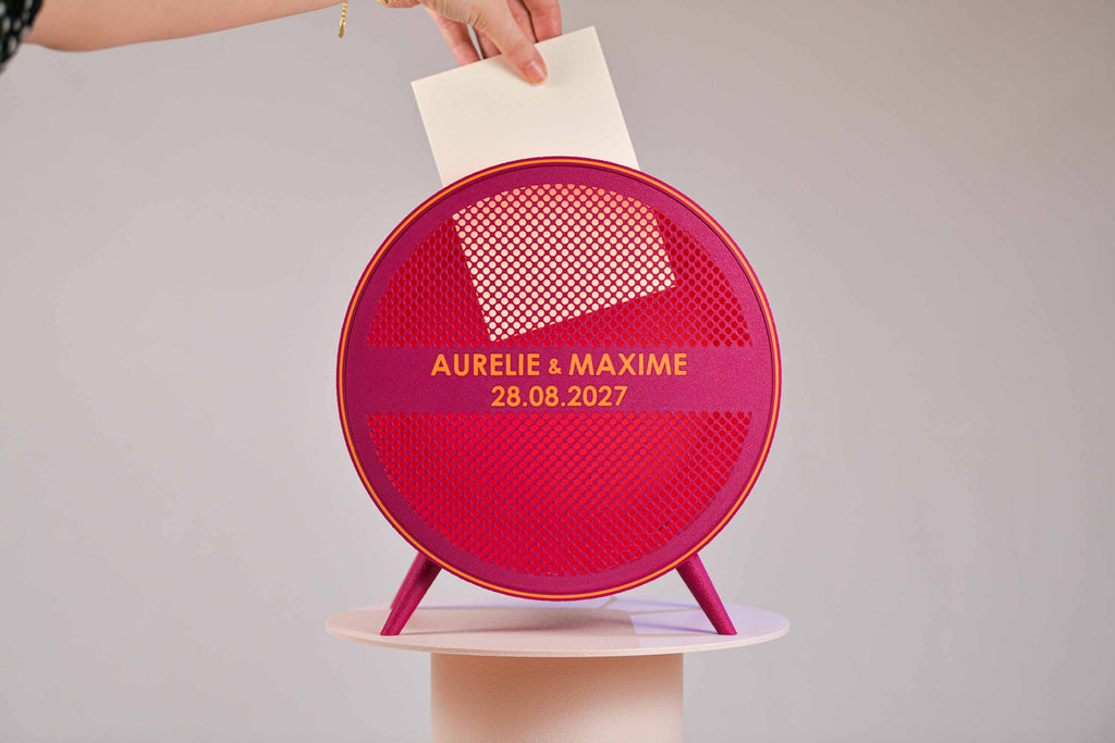 Urne ronde personnalisée - Petits poids (sur pieds) (avec lumière)