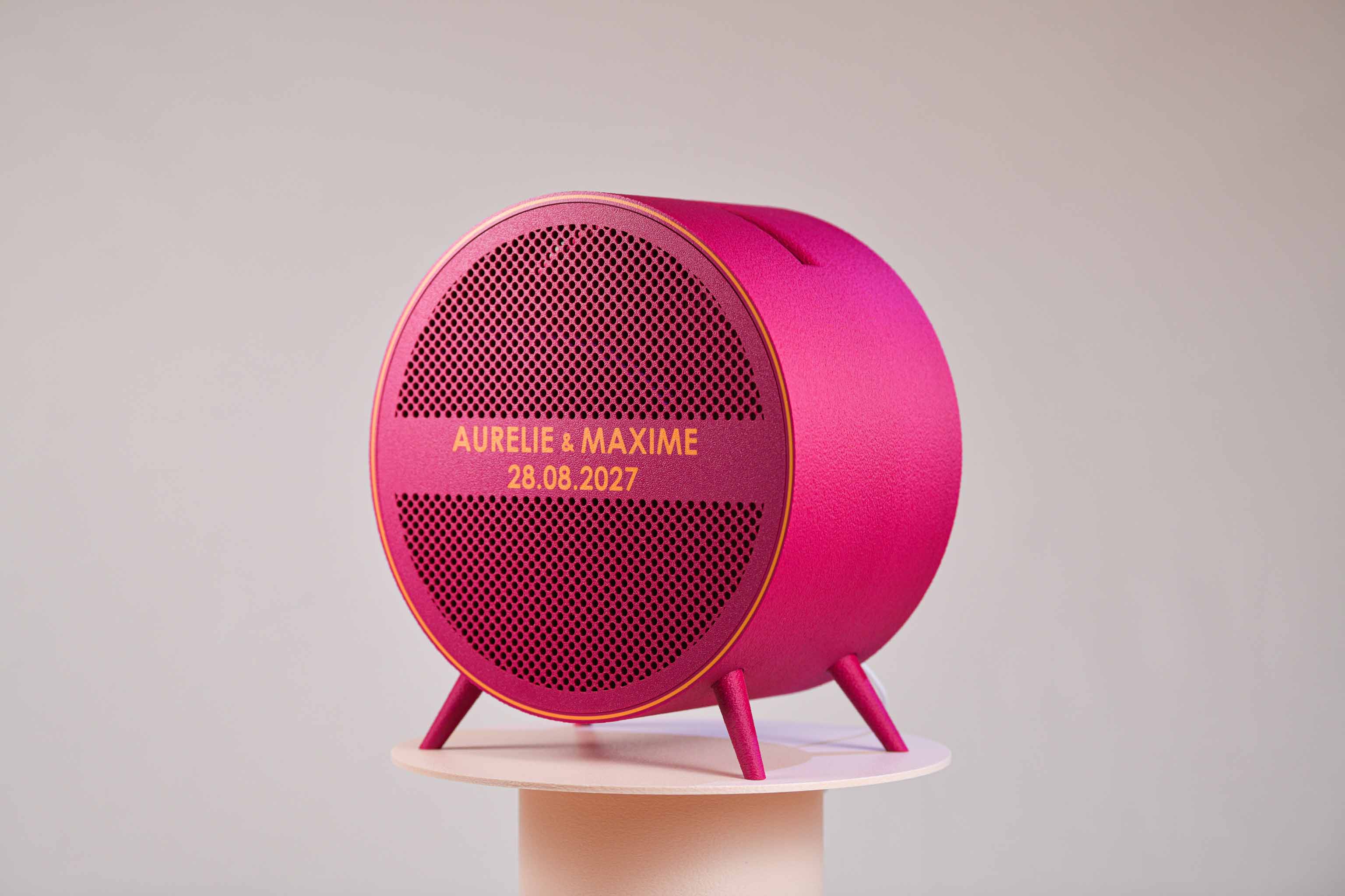 Urne ronde personnalisée - Petits poids (sur pieds) (lumière en option)