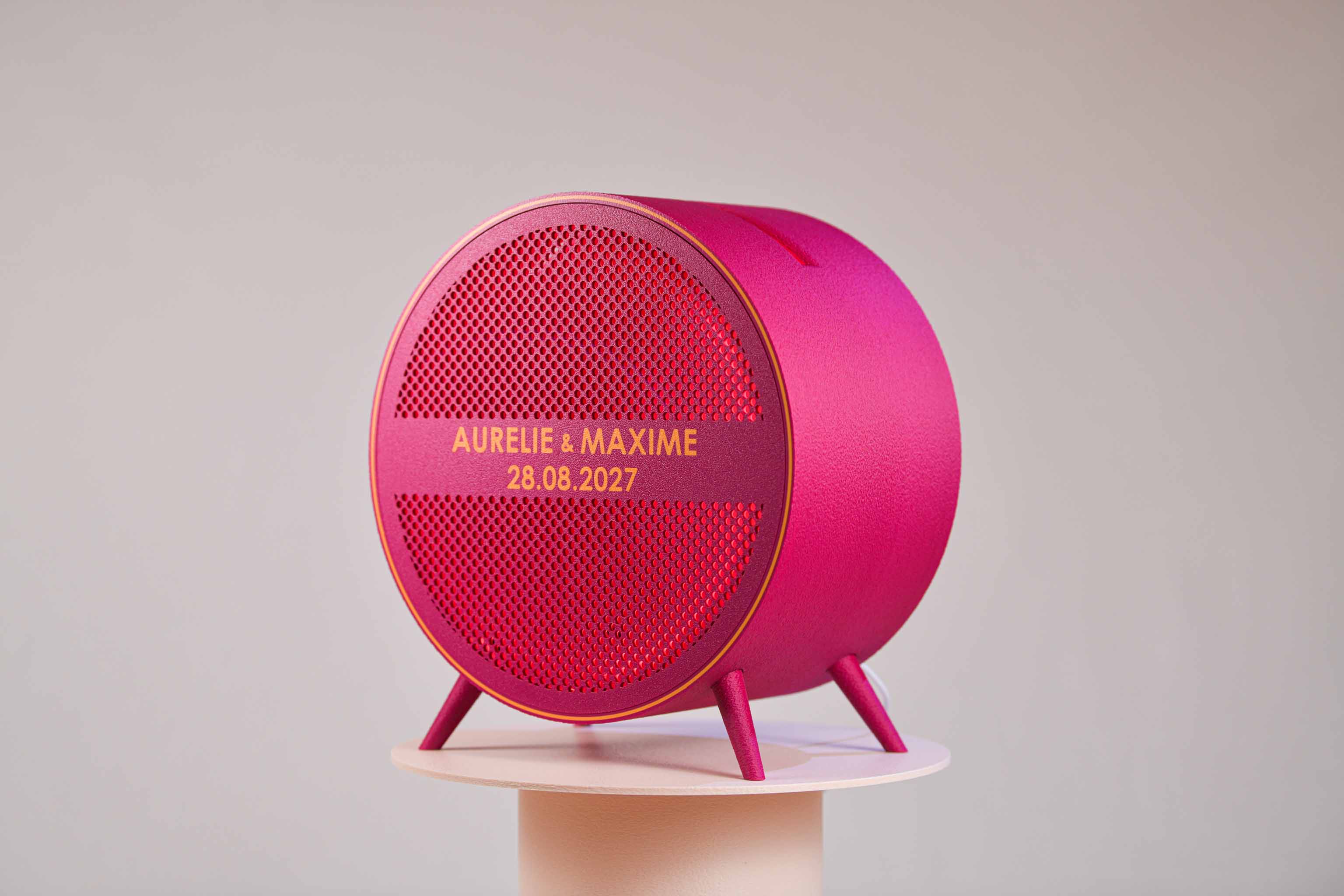 Urne ronde personnalisée - Petits poids (sur pieds) (avec lumière)