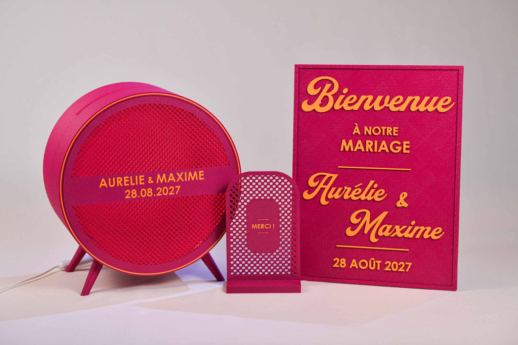 Urne ronde personnalisée - Petits poids (sur pieds) (avec lumière)