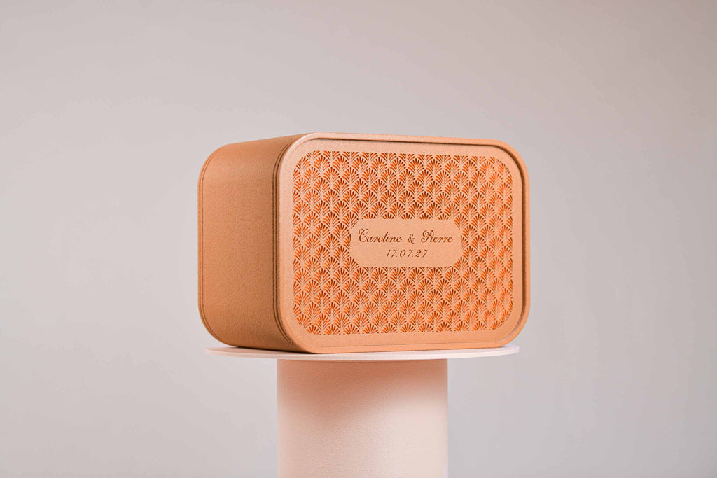 Urne rectangulaire personnalisée - Palmettes (avec lumière)