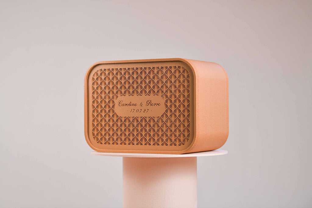 Urne rectangulaire personnalisée - Palmettes (avec lumière)