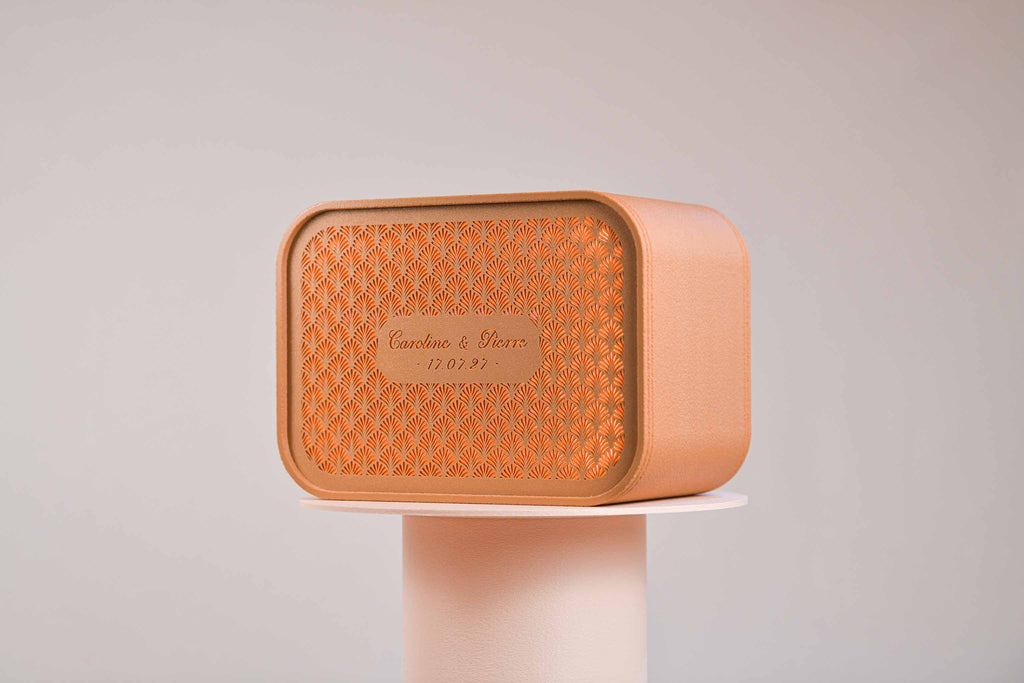 Urne rectangulaire personnalisée - Palmettes (avec lumière)