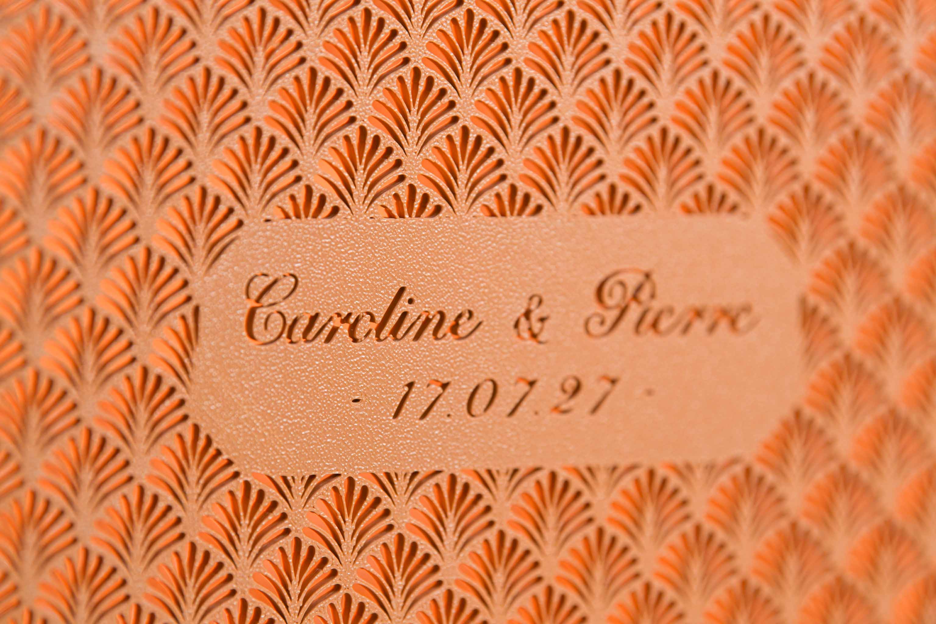 Urne rectangulaire personnalisée - Palmettes (avec lumière)