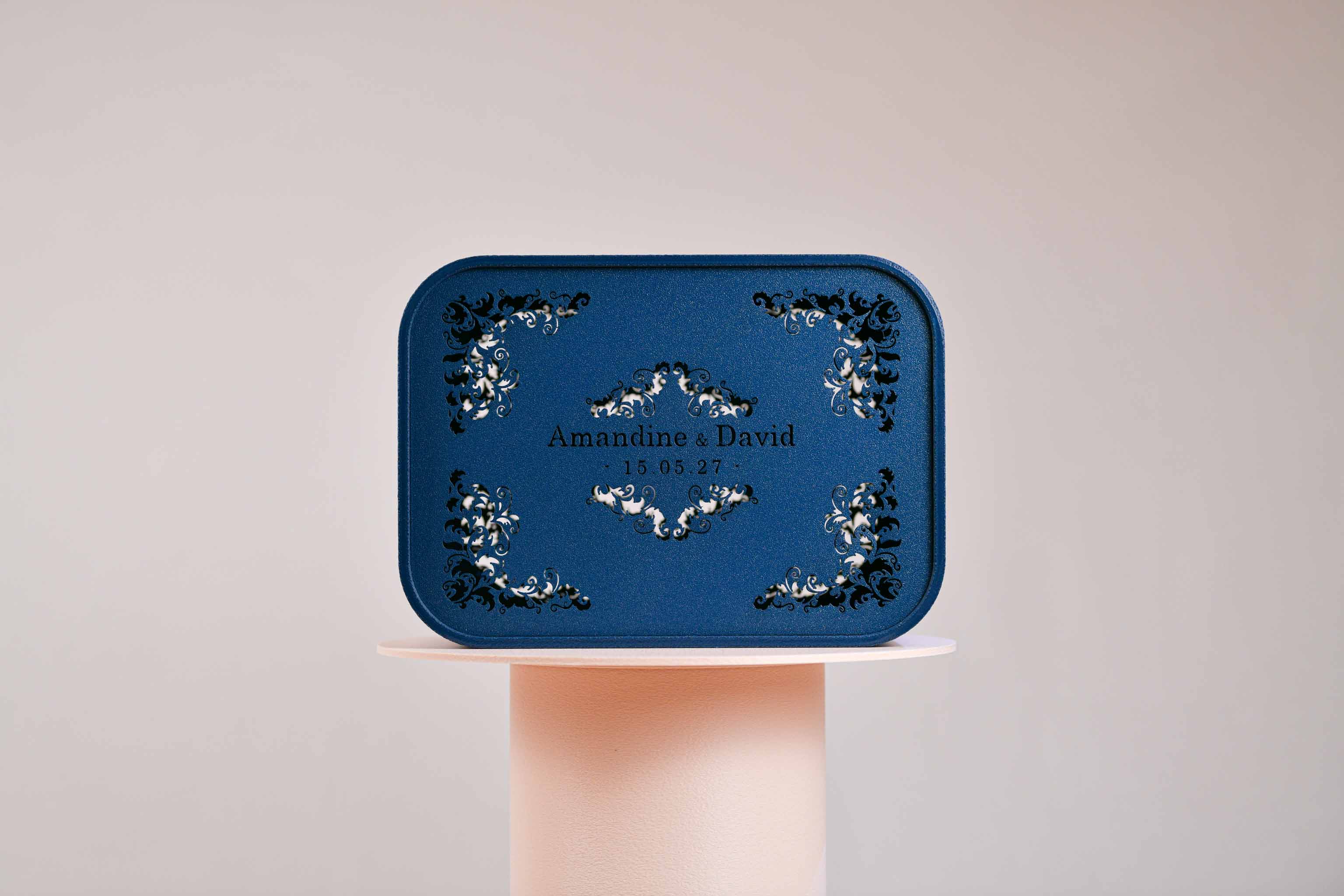 Urne rectangulaire personnalisée - Ornements (avec lumière)