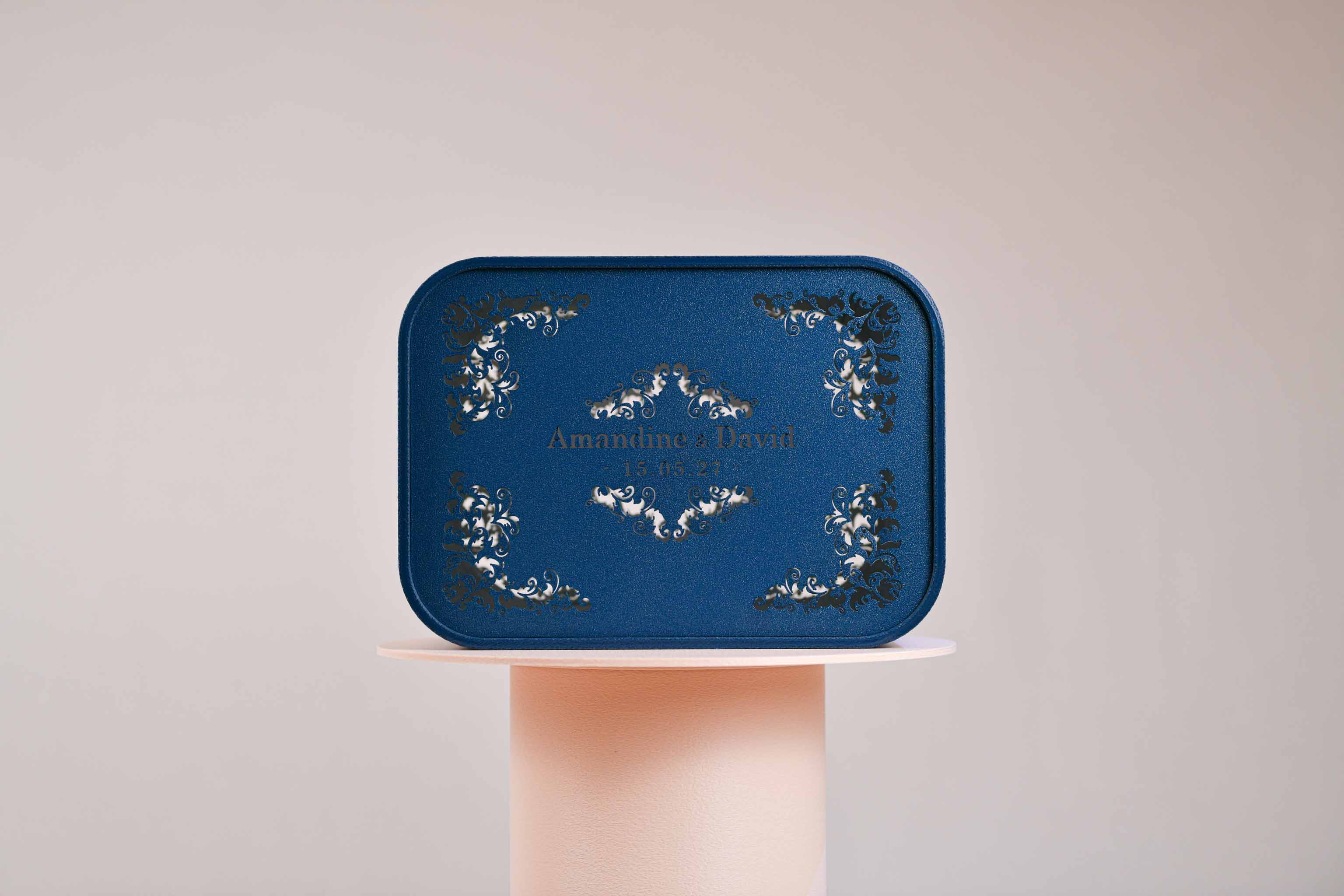 Urne rectangulaire personnalisée - Ornements (avec lumière)