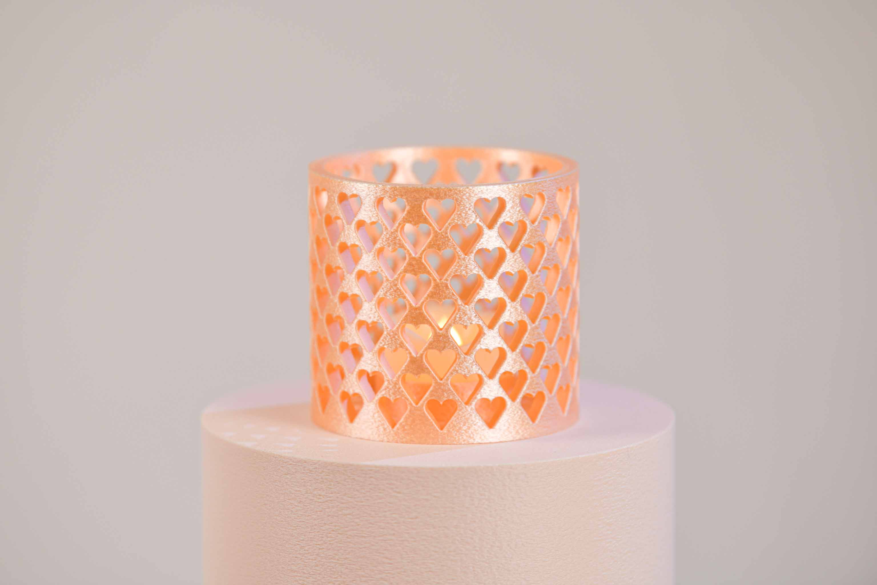 Bougeoir LED - Cœurs (grand)