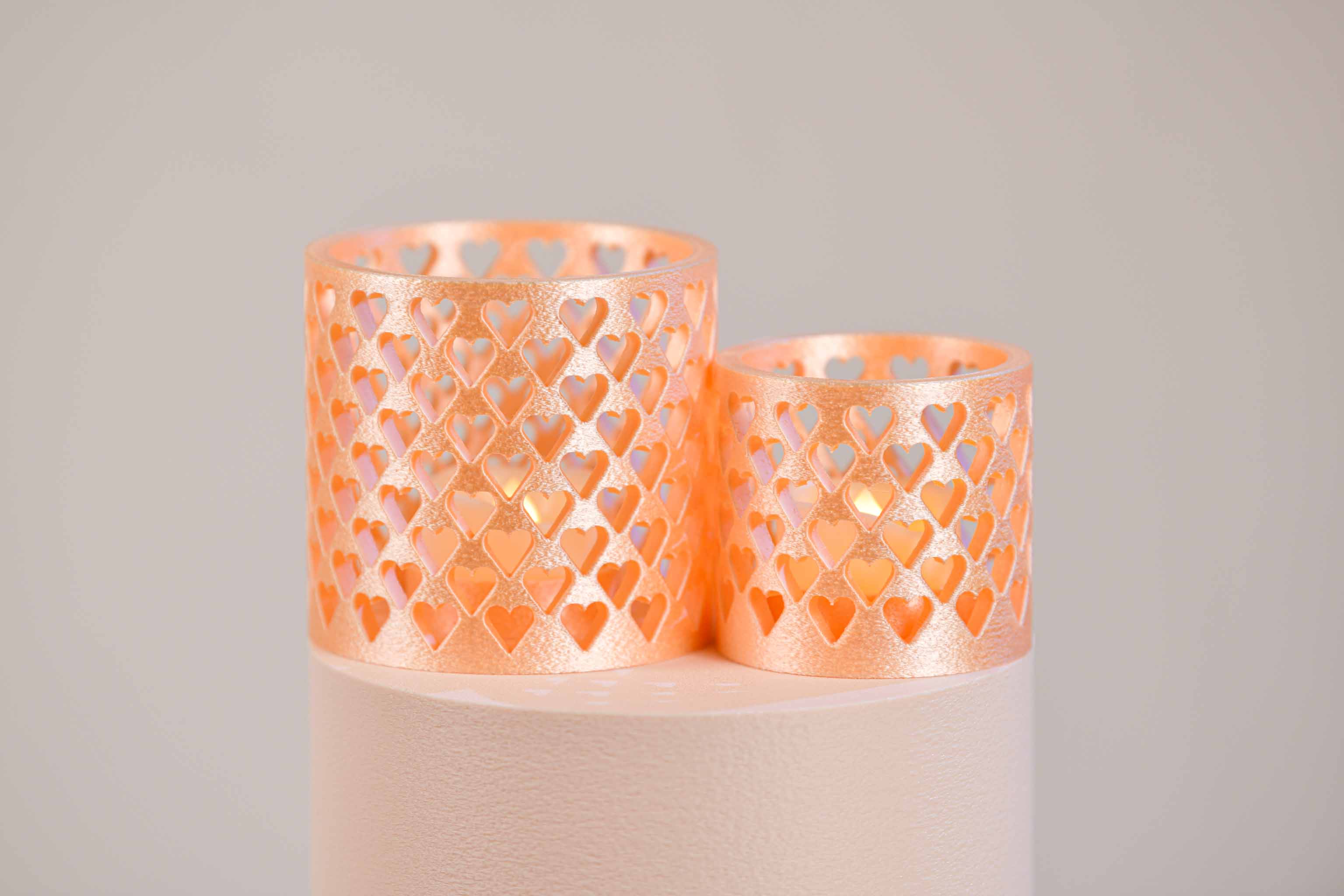 Duo de bougeoirs LED - Cœurs