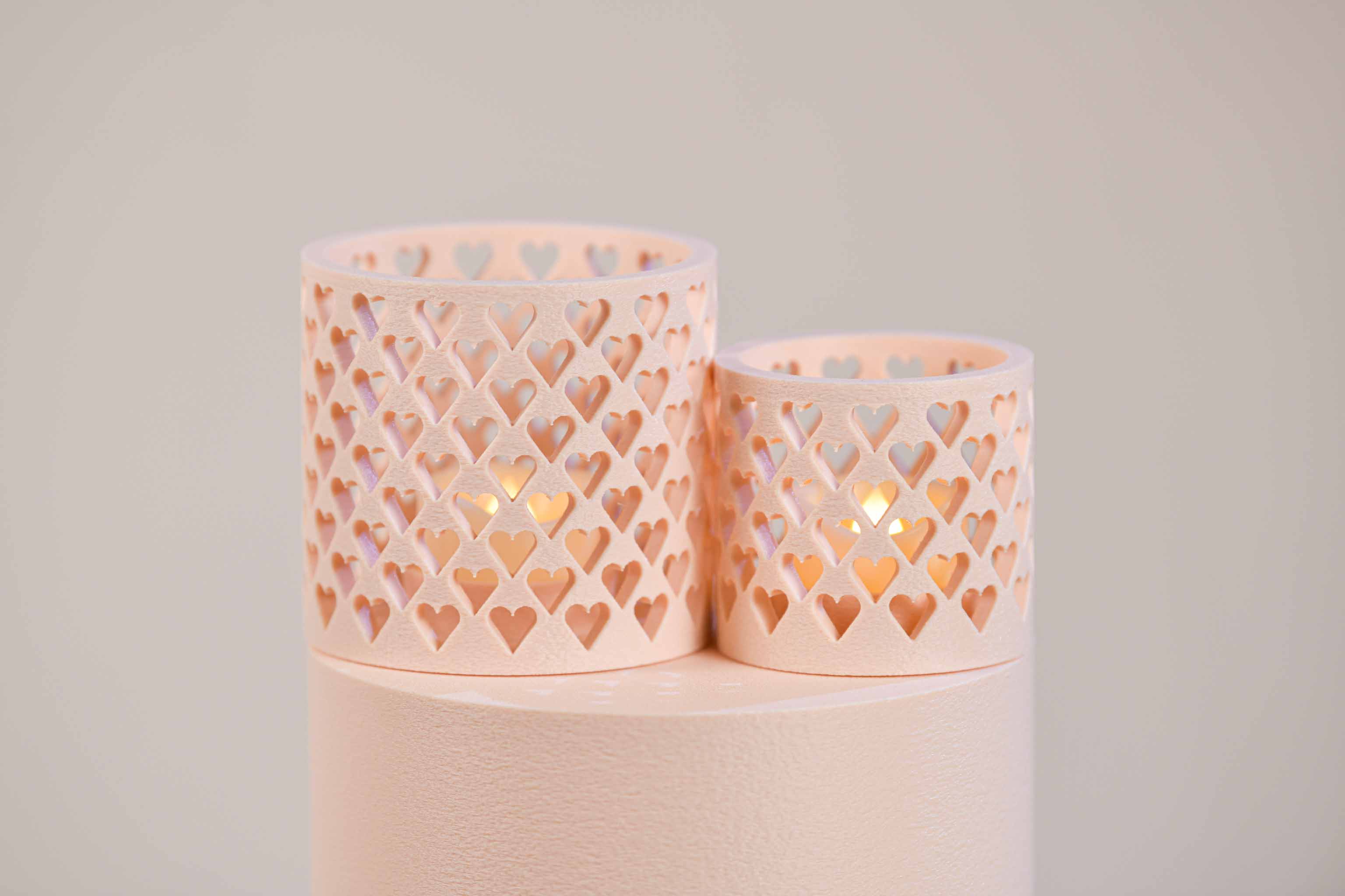 Duo de bougeoirs LED - Cœurs