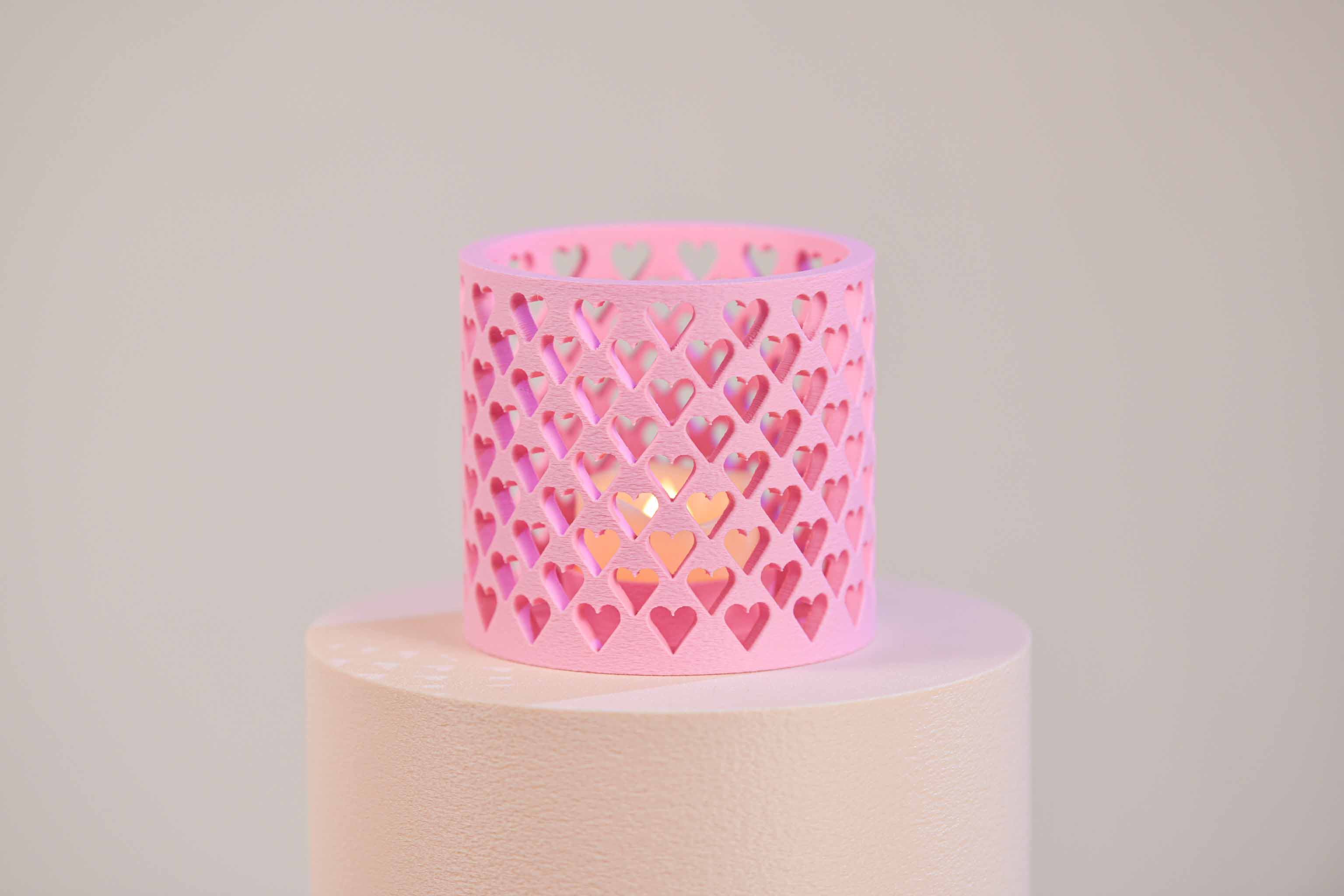 Bougeoir LED - Cœurs (grand)