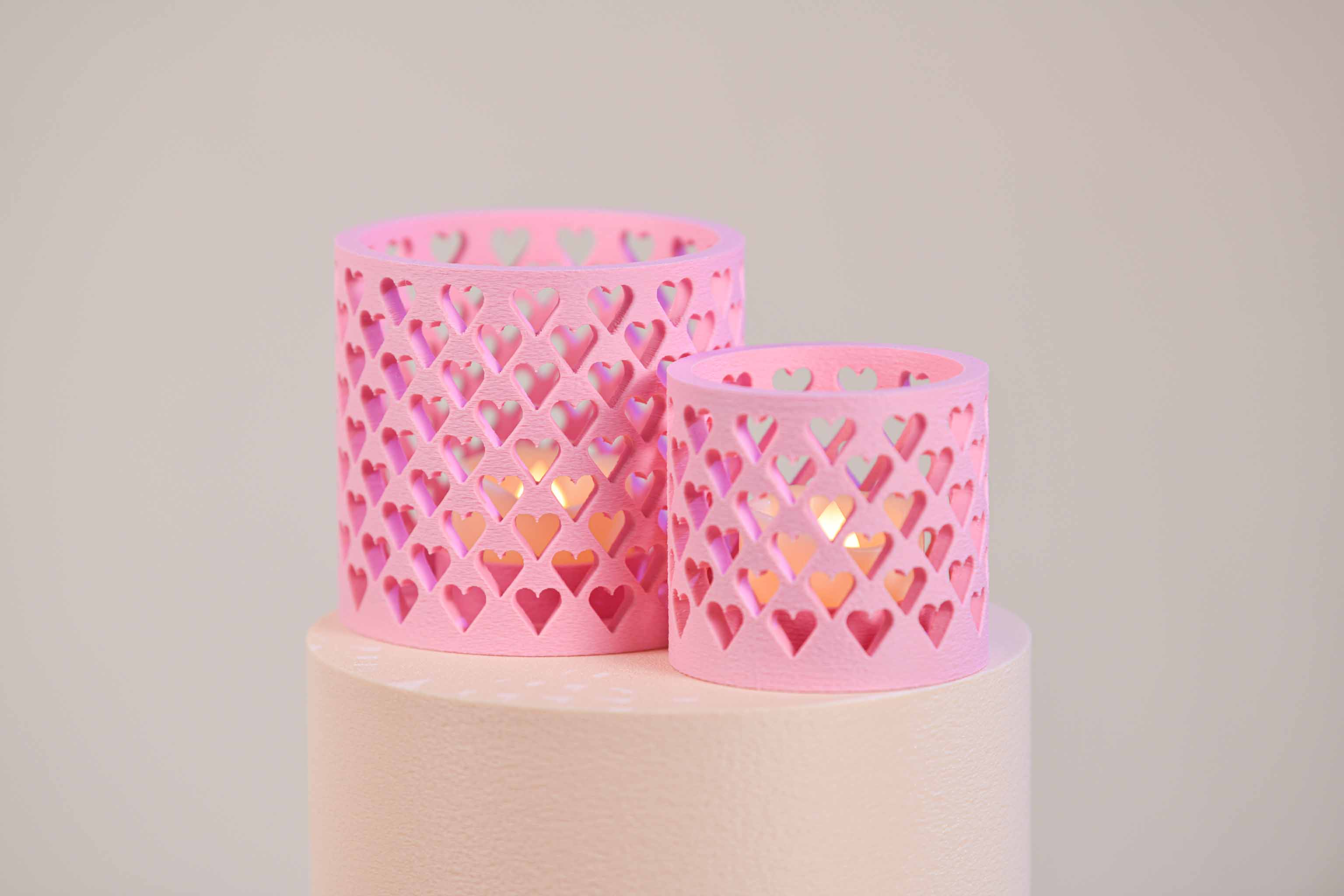 Duo de bougeoirs LED - Cœurs