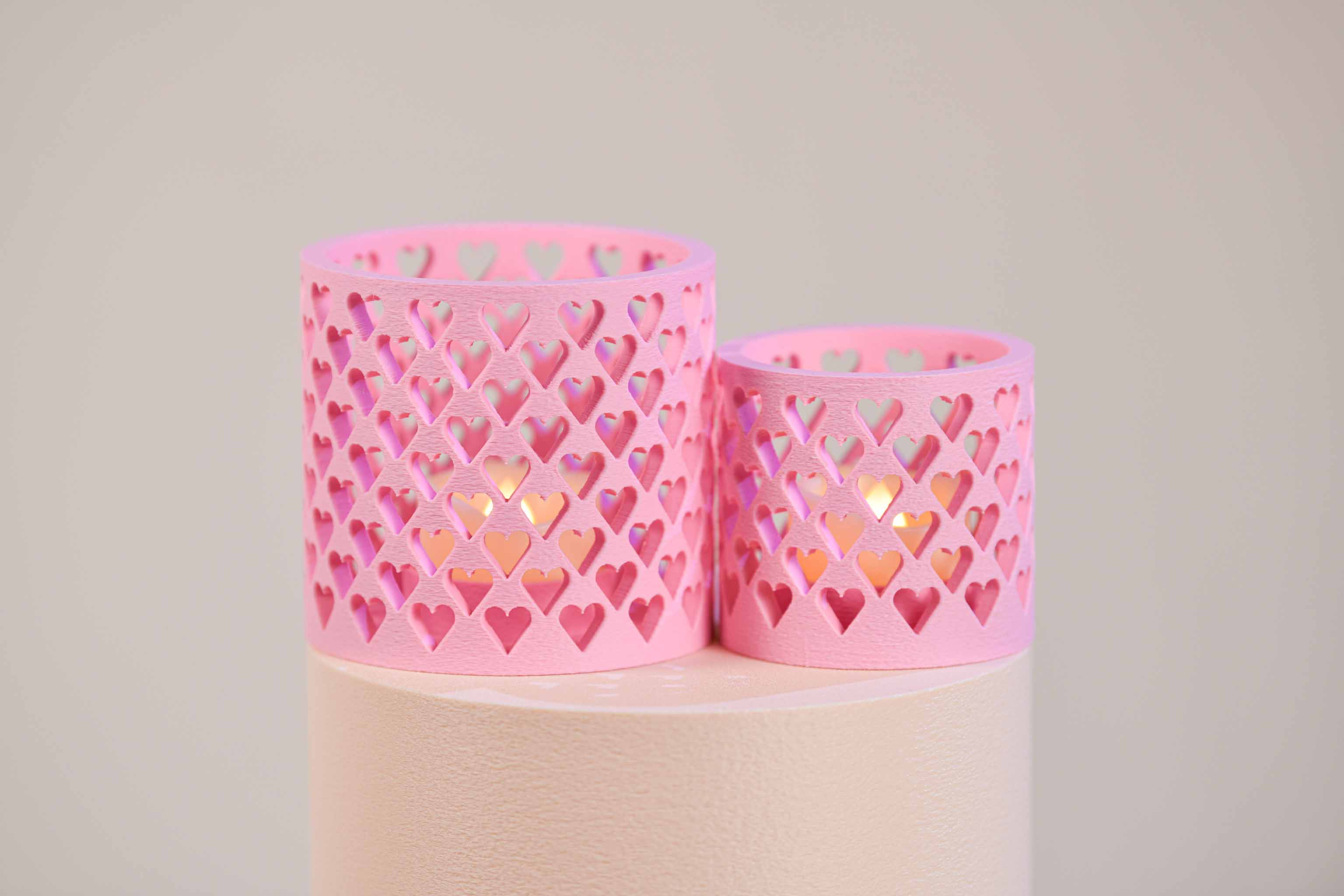 Duo de bougeoirs LED - Cœurs