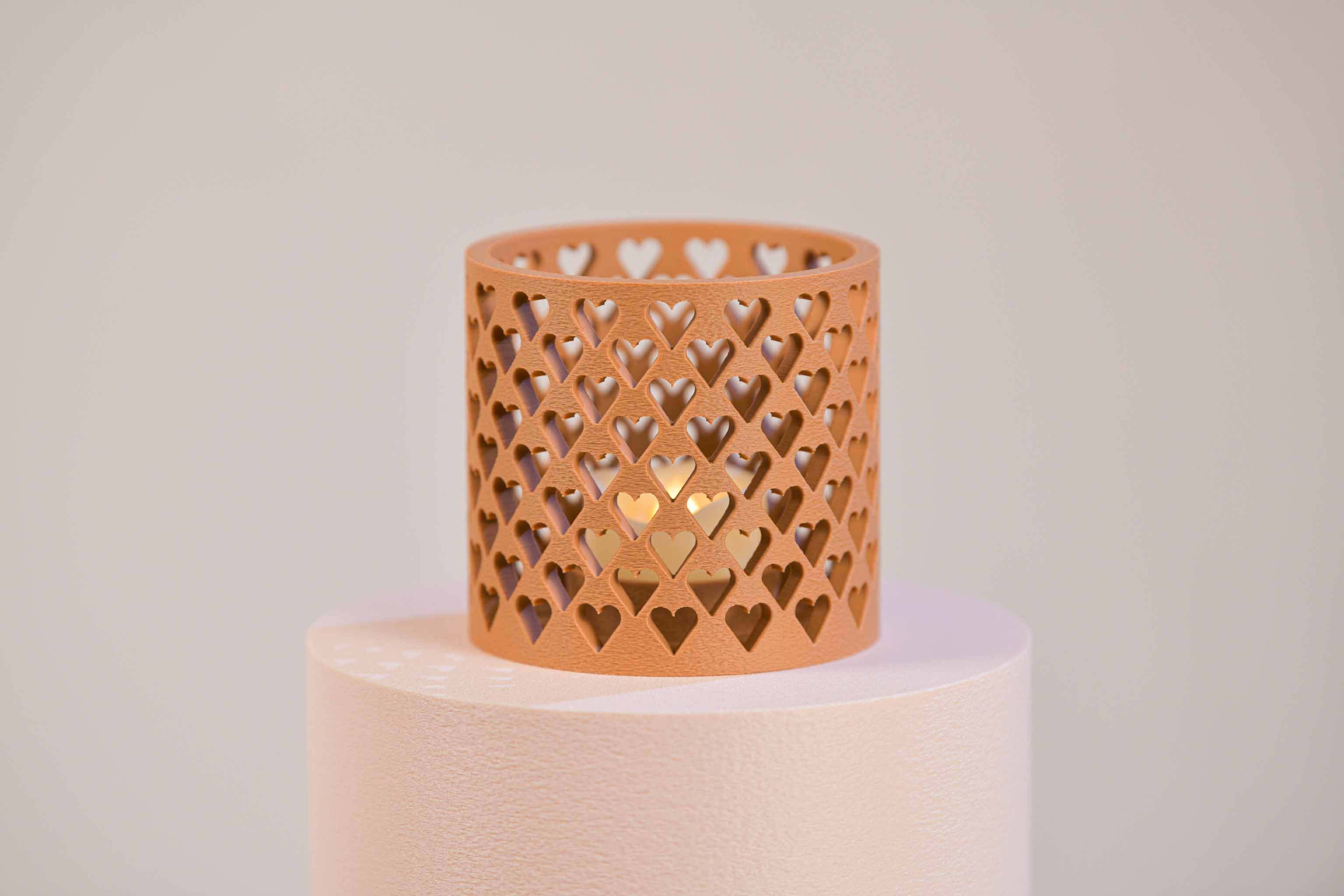Bougeoir LED - Cœurs (grand)