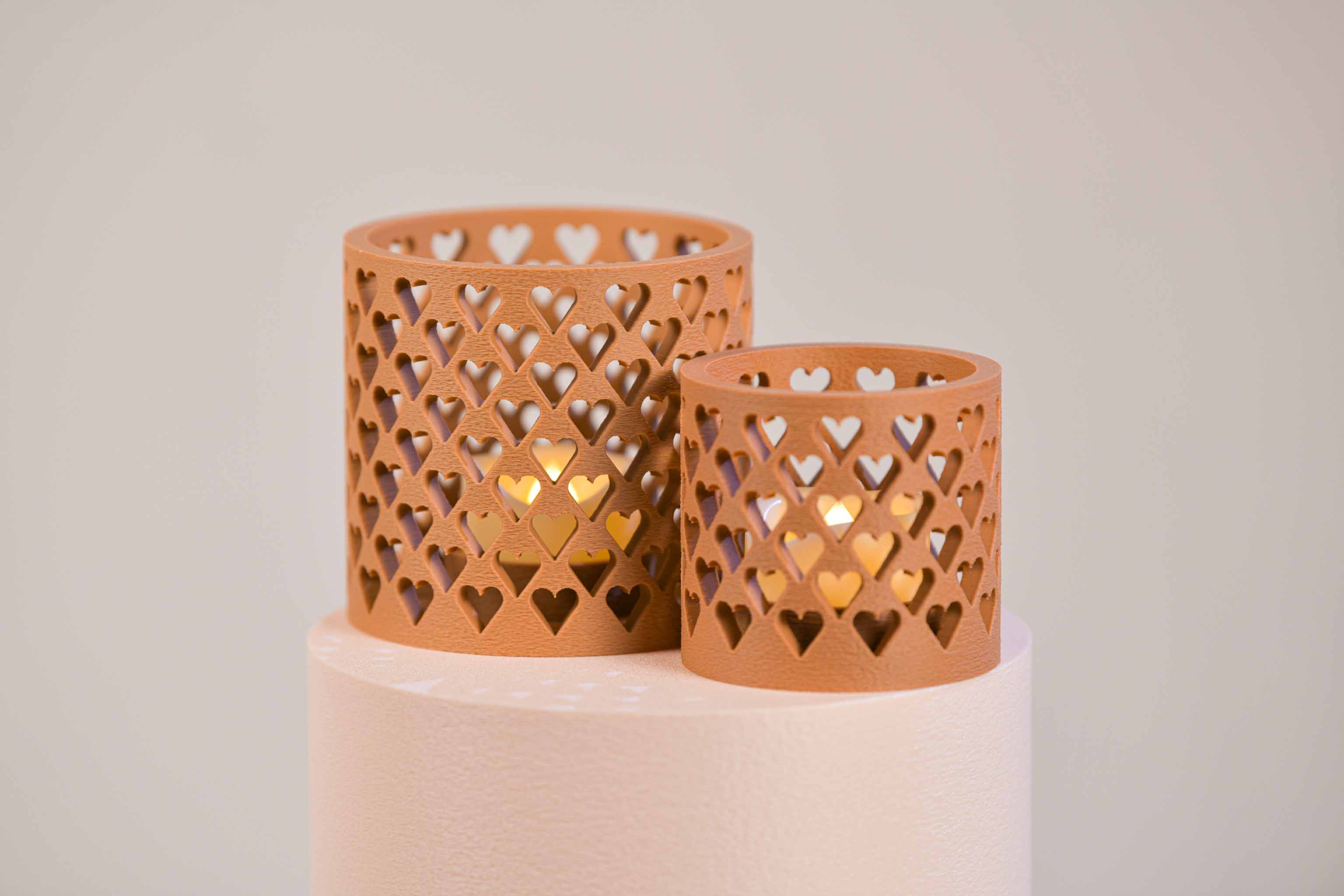 Duo de bougeoirs LED - Cœurs