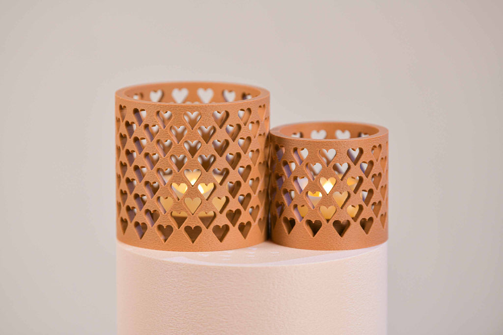 Duo de bougeoirs LED - Cœurs
