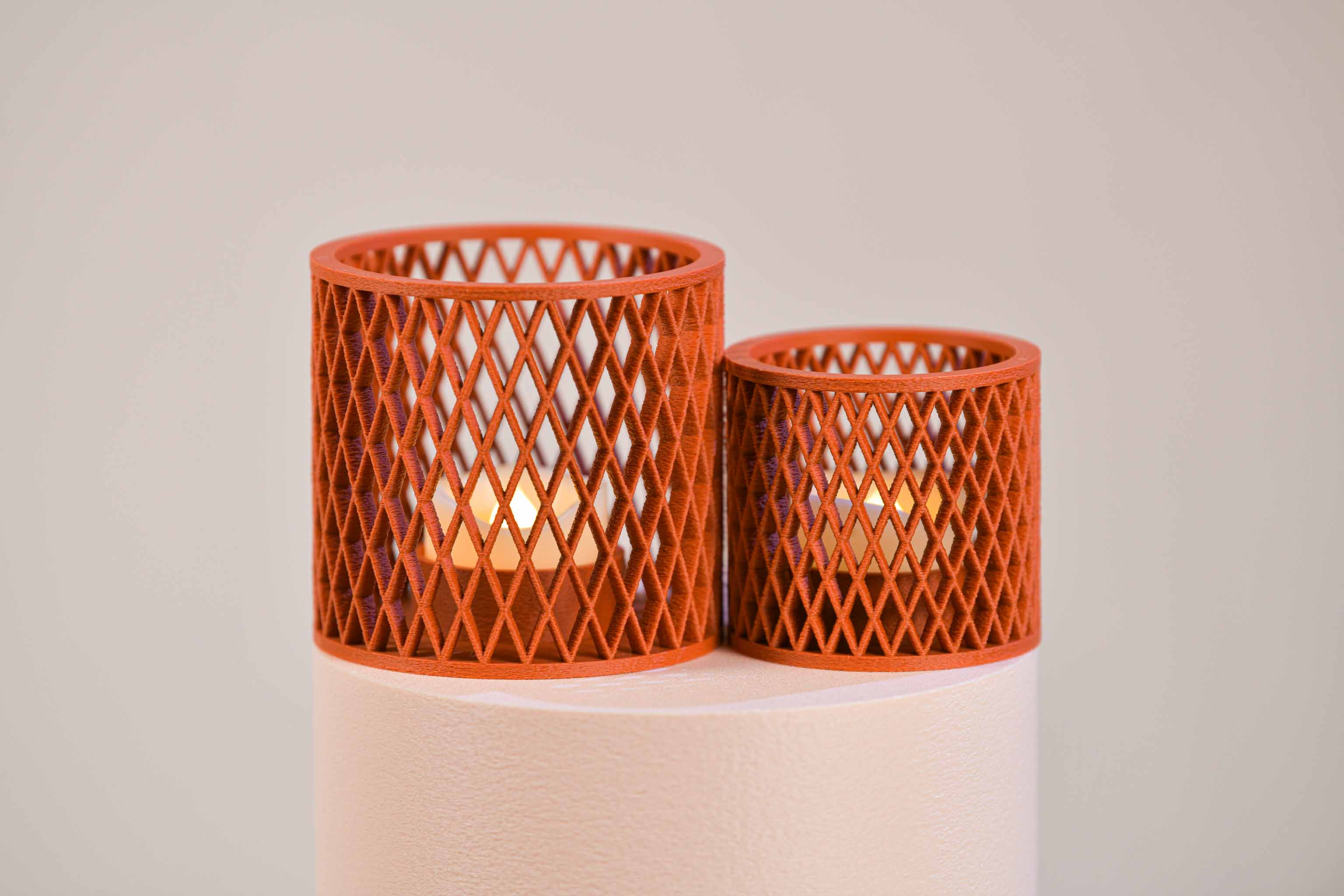 Duo de bougeoirs LED - Croisillons