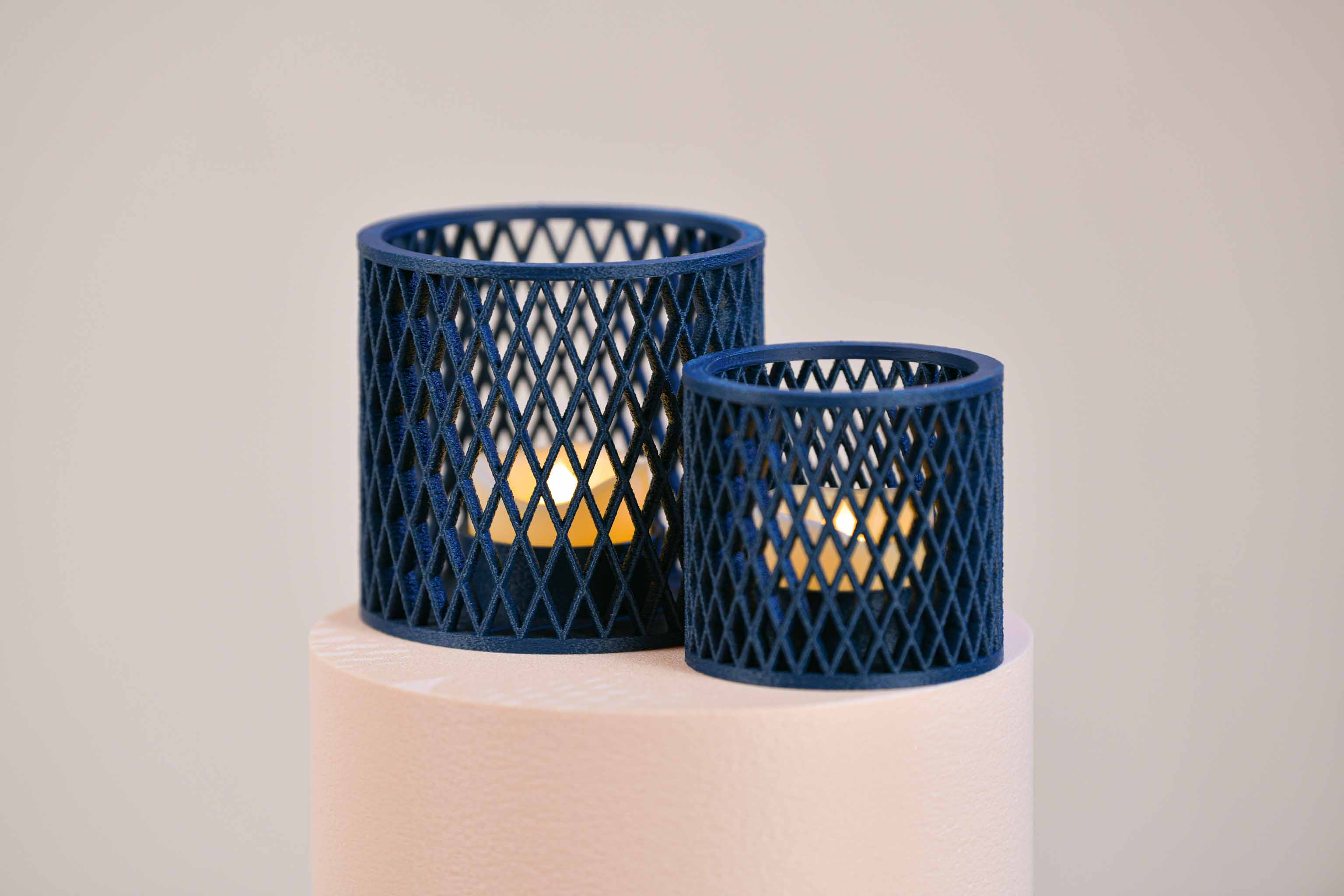 Duo de bougeoirs LED - Croisillons