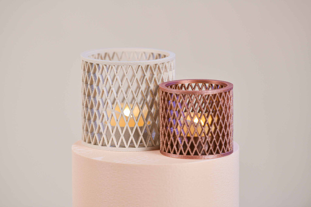 Duo de bougeoirs LED - Croisillons