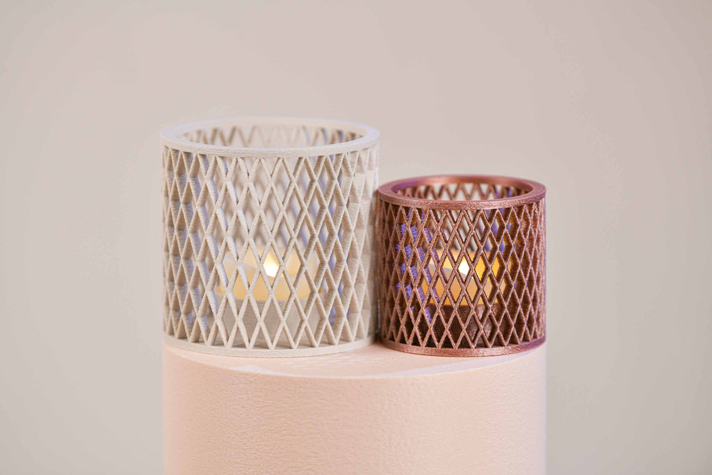 Duo de bougeoirs LED - Croisillons