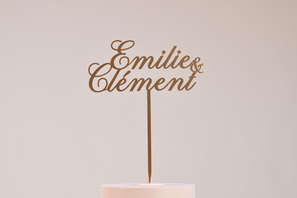 Cake topper prénoms personnalisé - Romantique
