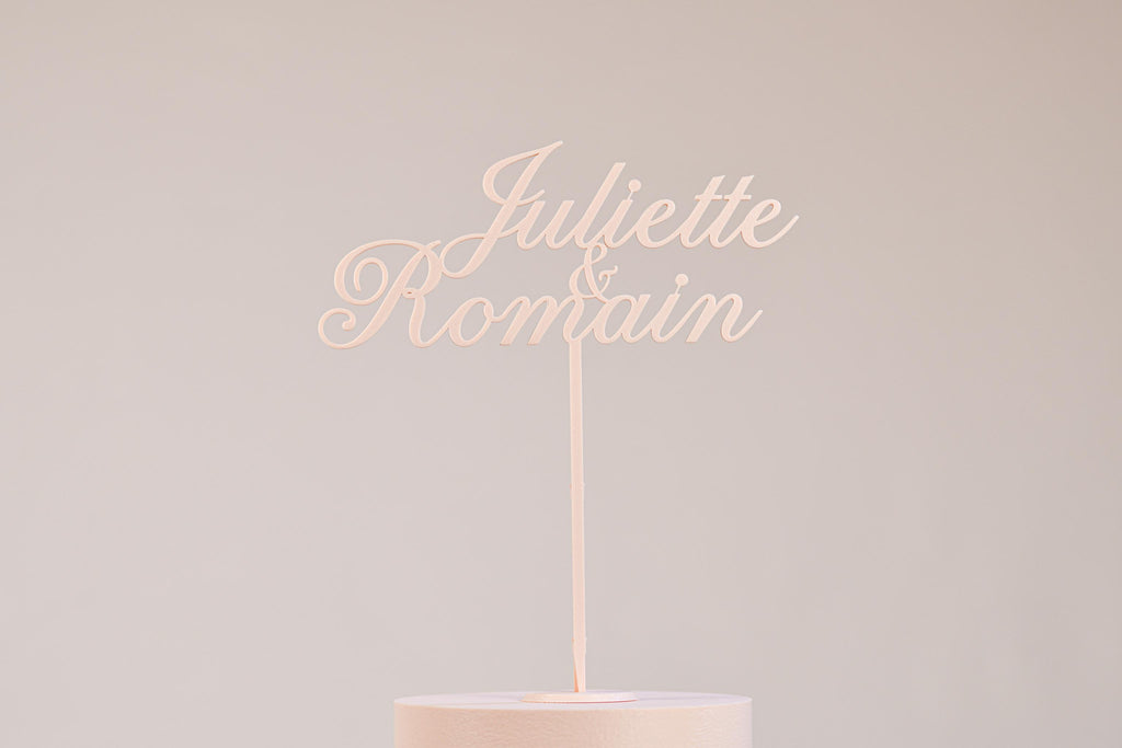 Cake topper prénoms personnalisé - Romantique