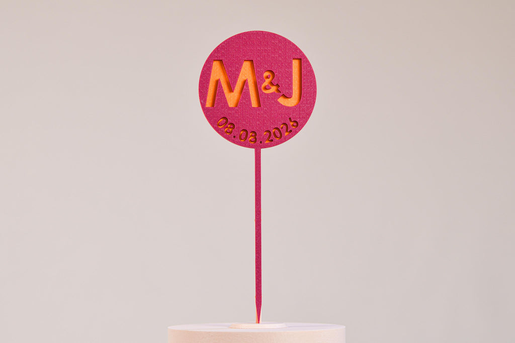 Cake topper initiales personnalisé - Pop