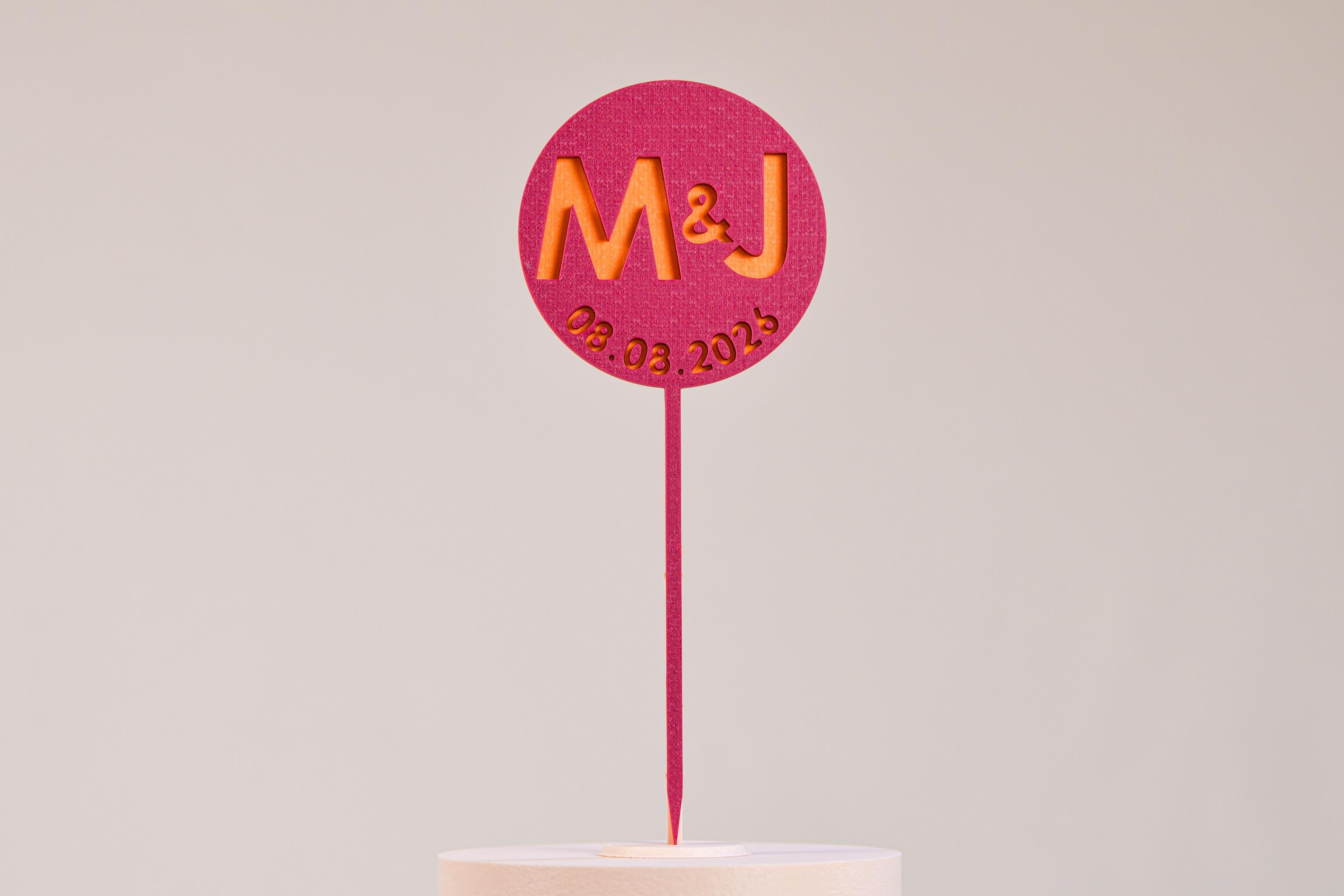 Cake topper initiales personnalisé - Pop